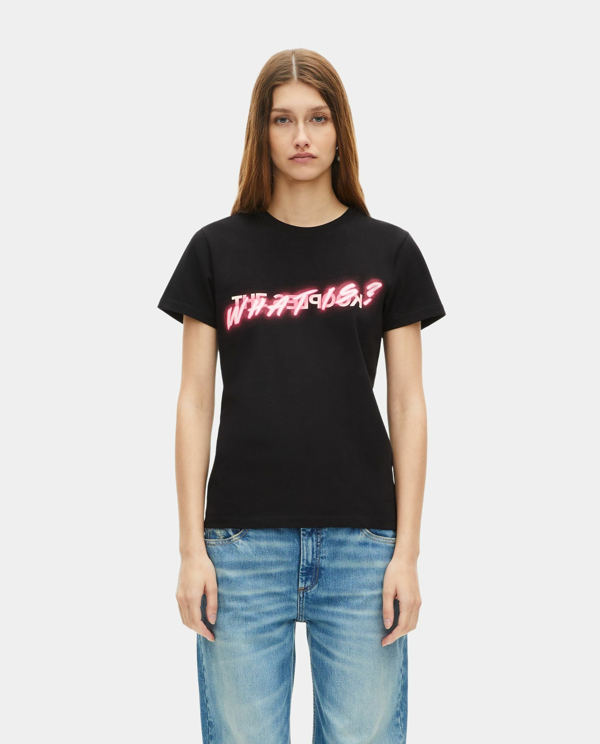 The Kooples - Camiseta de mujer manga corta con serigrafía frontal y trasera.