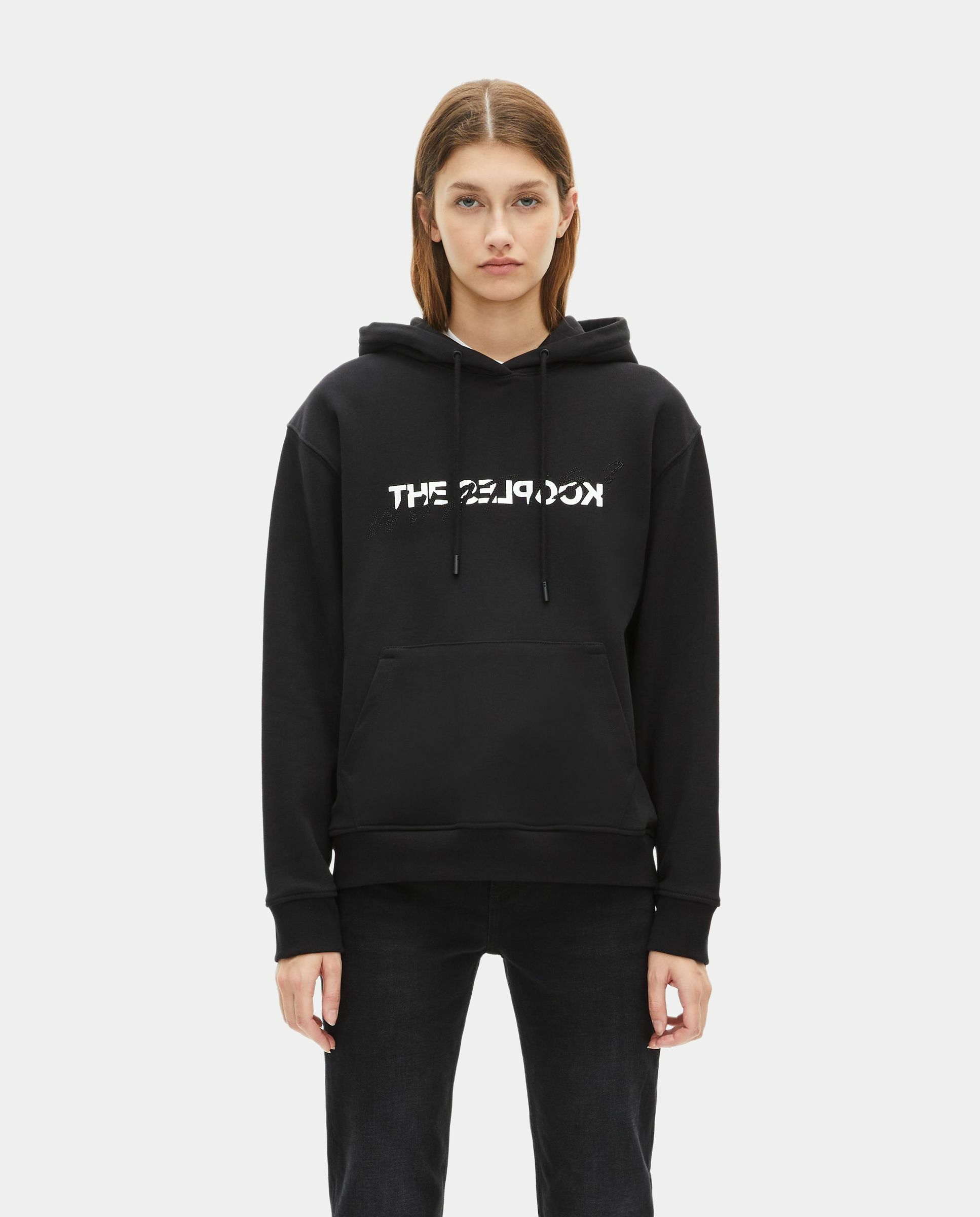 The Kooples - Sudadera de mujer con capucha 'What is' con strass.