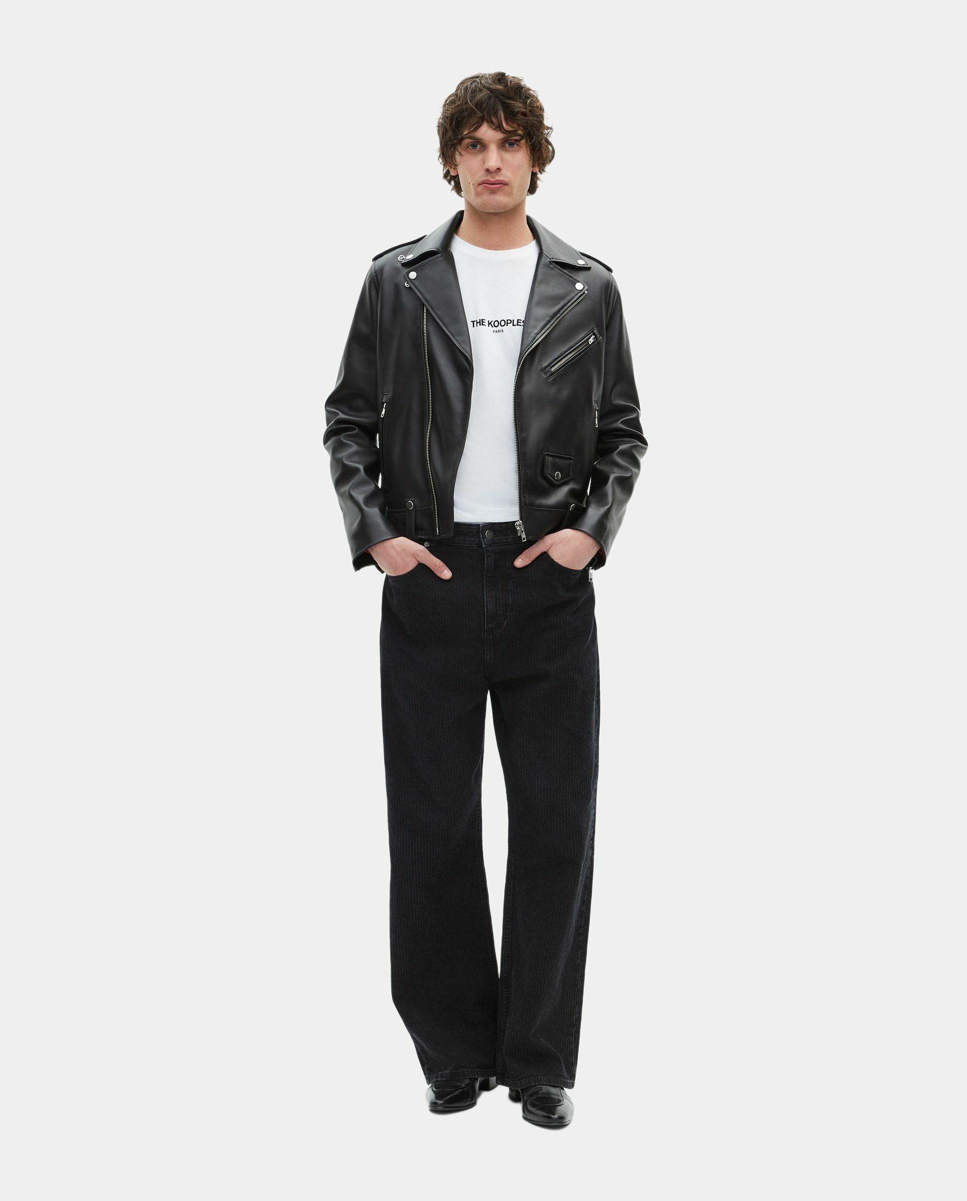 The Kooples - Chaqueta biker de hombre en piel.