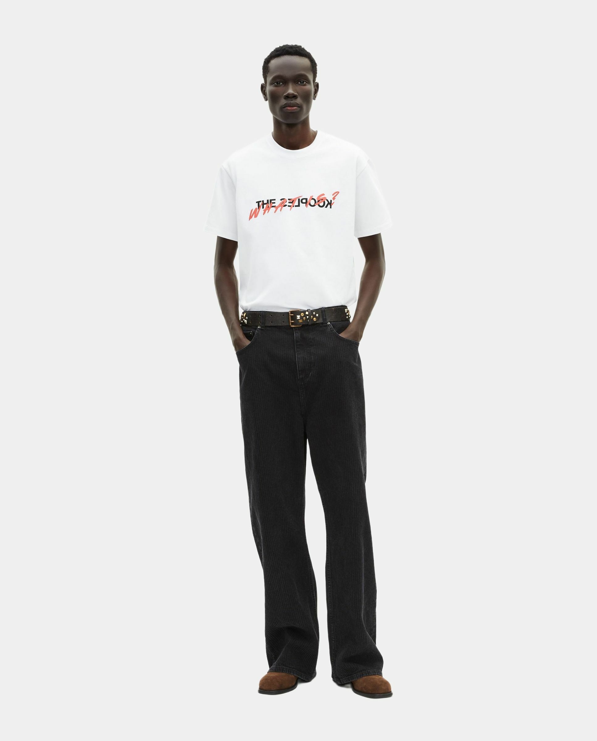 Vaqueros baggy para hombre talle medio cinco bolsillos