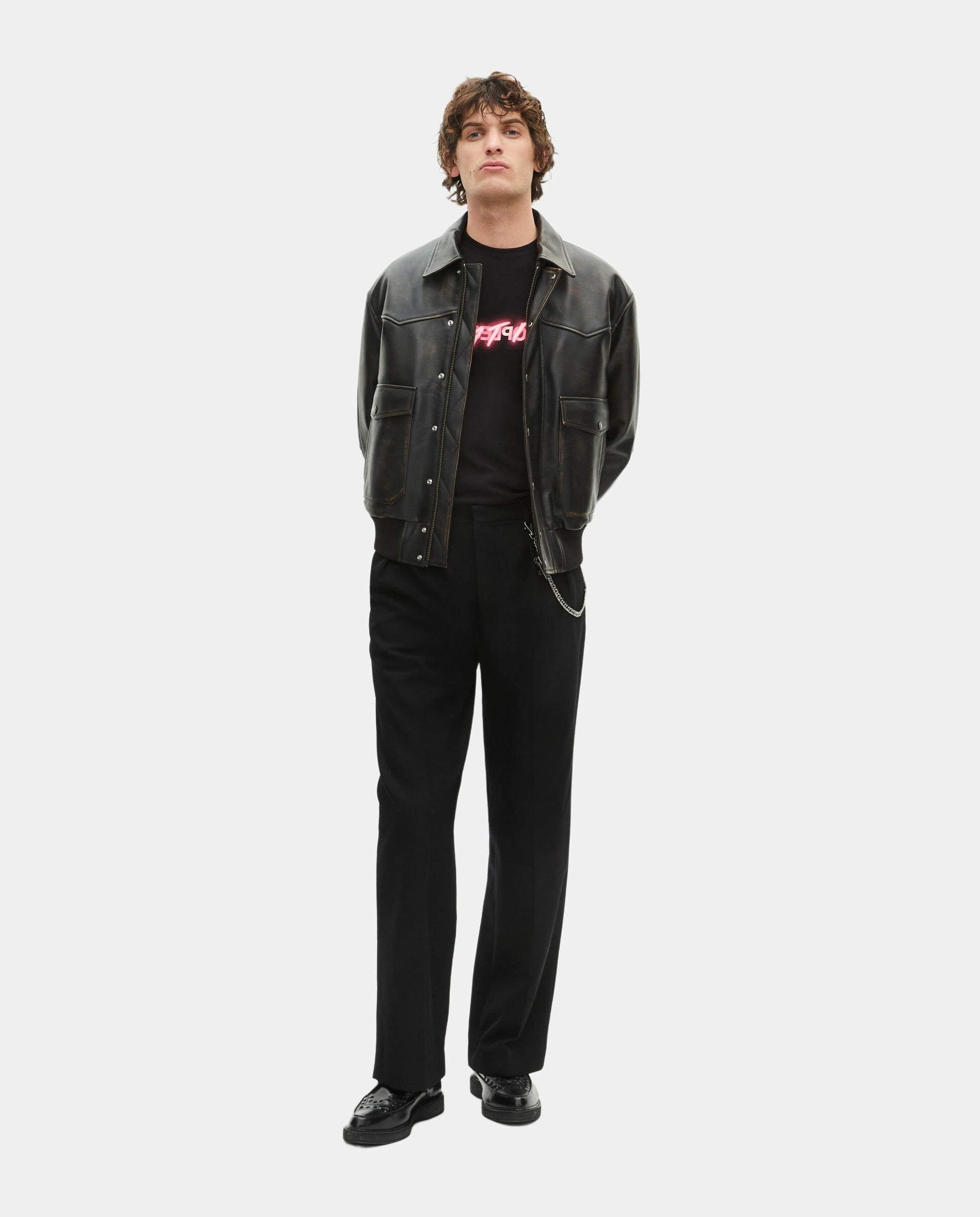 The Kooples - Pantalones de lana de hombre de pierna ancha.