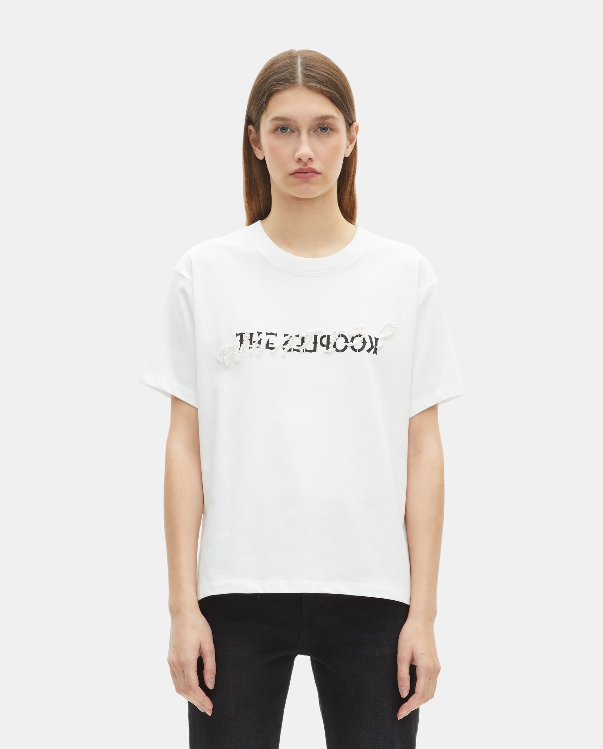 The Kooples - Camiseta de mujer What is con abalorios.