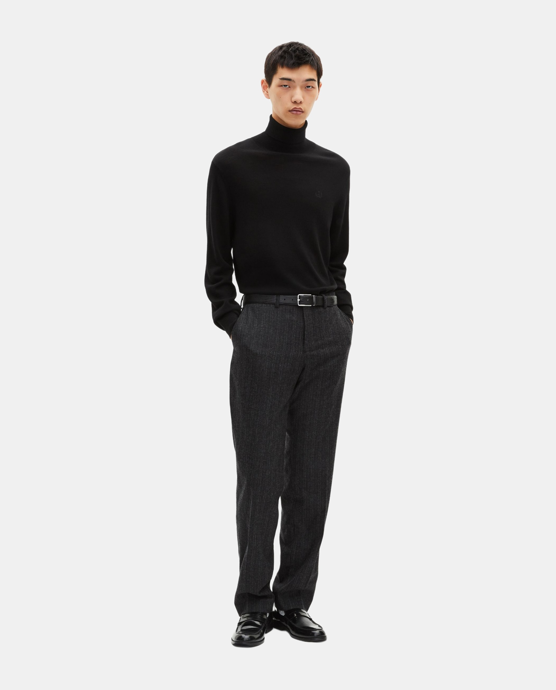 Pantalón de traje recto de hombre raya diplomática