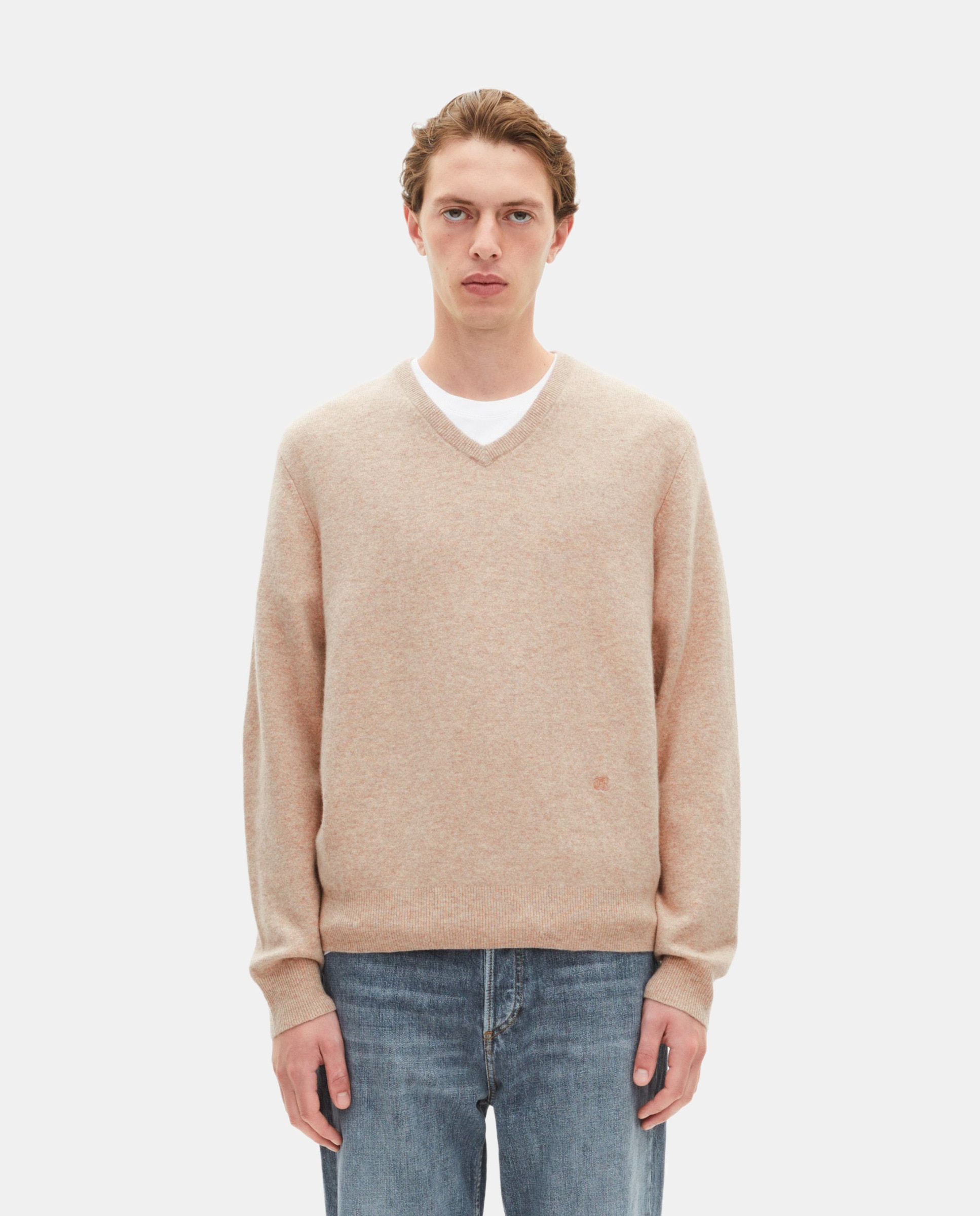 The Kooples - Jersey de hombre de cachemira con cuello de pico.