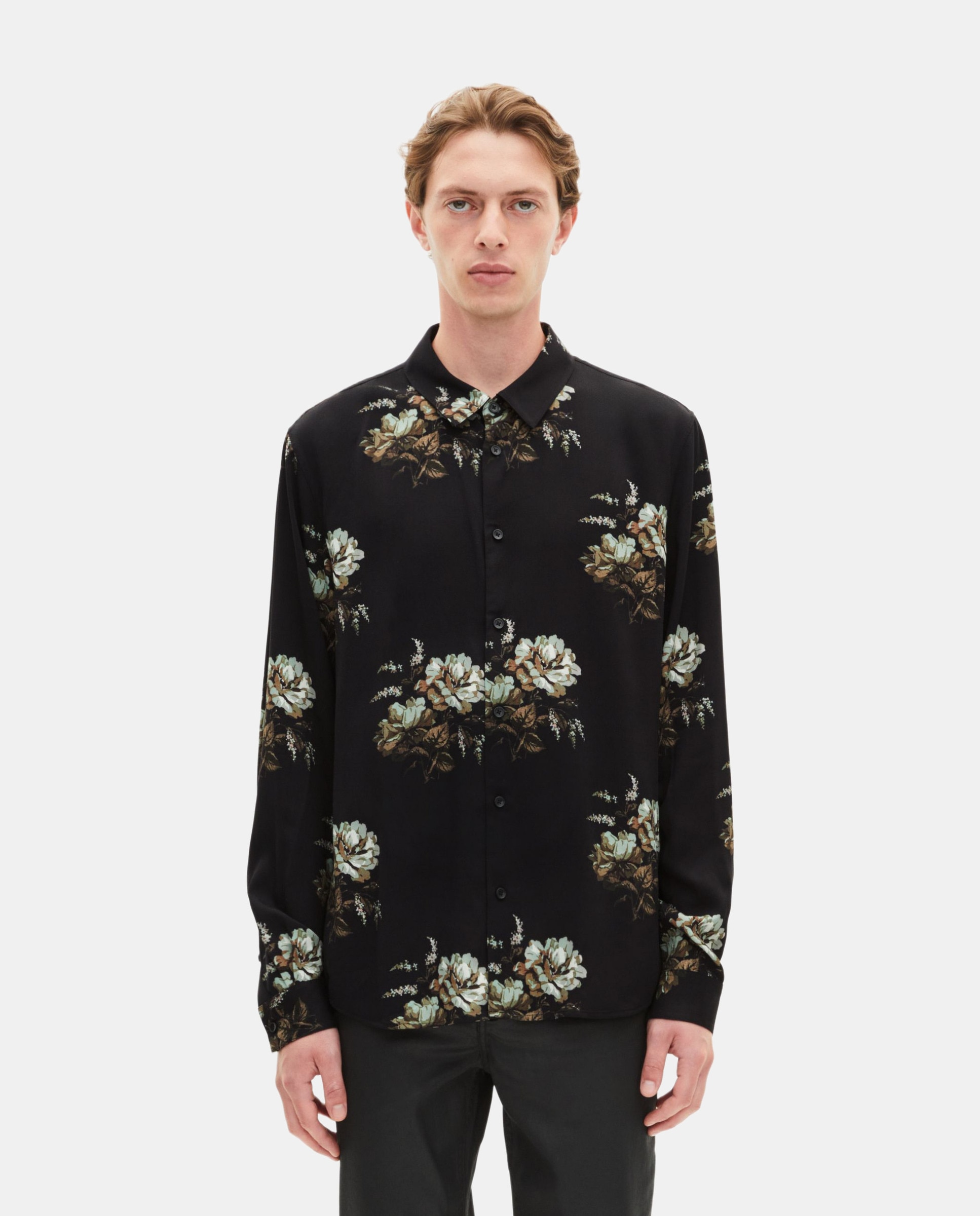 The Kooples - Camisa manga larga de hombre con estampado floral.