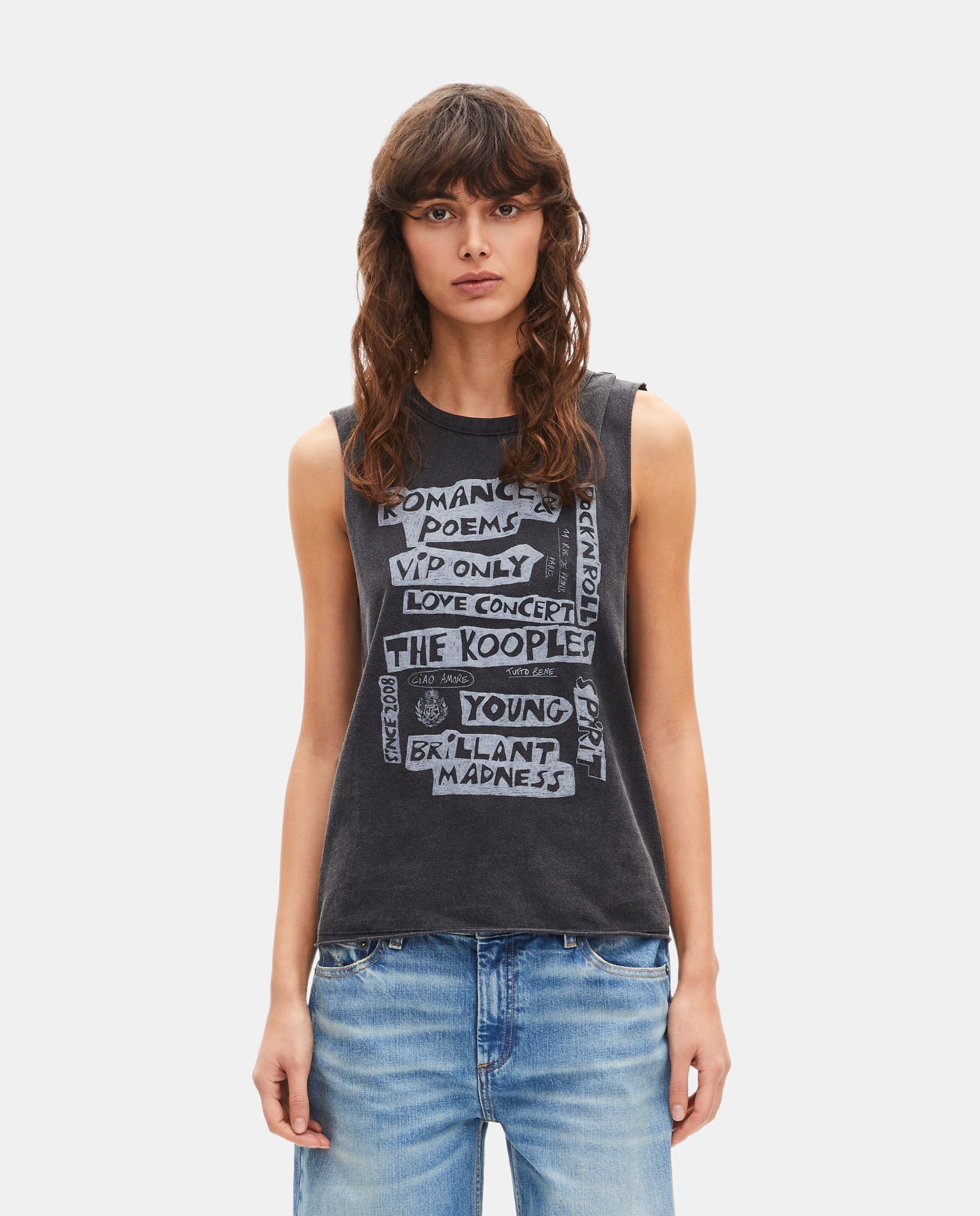 The Kooples - Camiseta de tirantes con serigrafía.