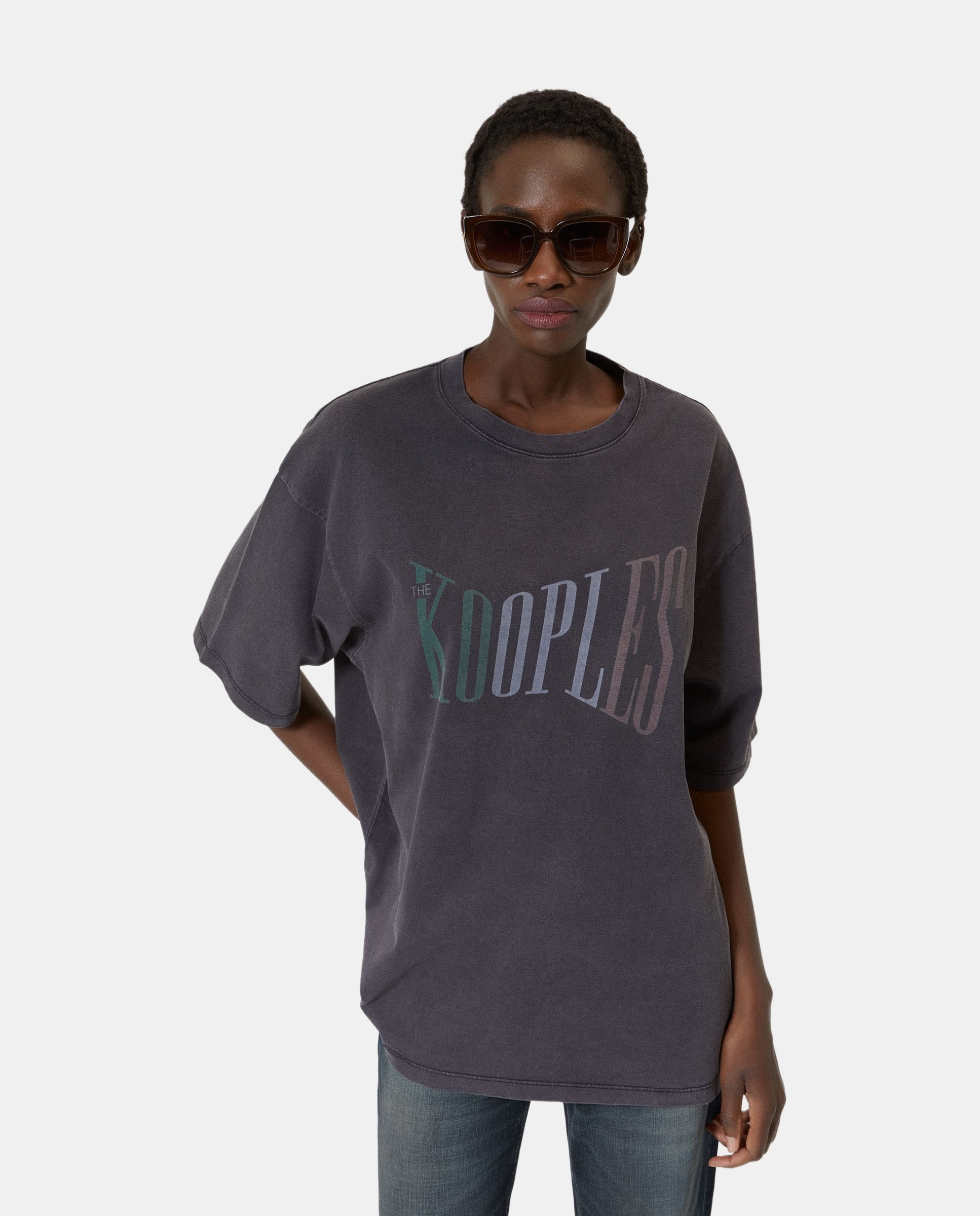 The Kooples - Camiseta de mujer oversize con serigrafía.