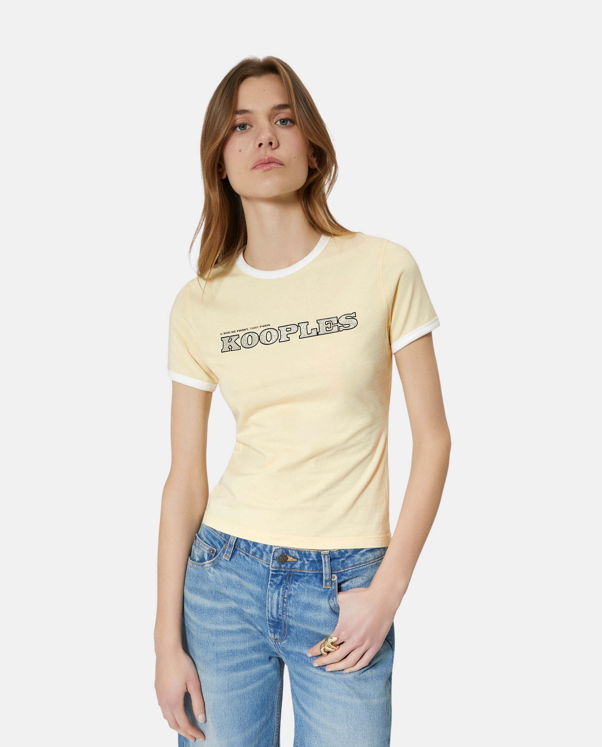 The Kooples - Camiseta con logotipo de strass.