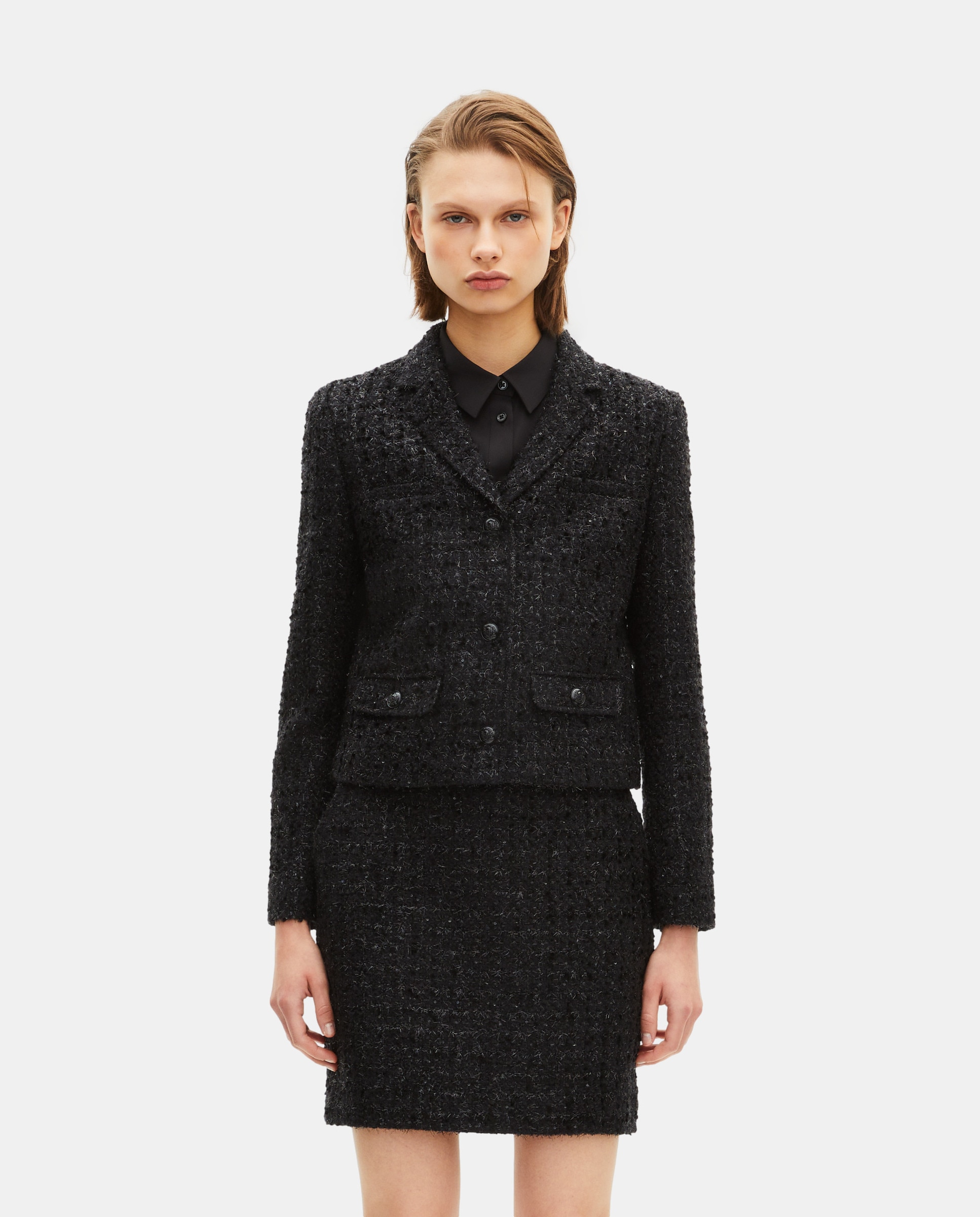 The Kooples - Chaqueta corta de tweed de mujer.