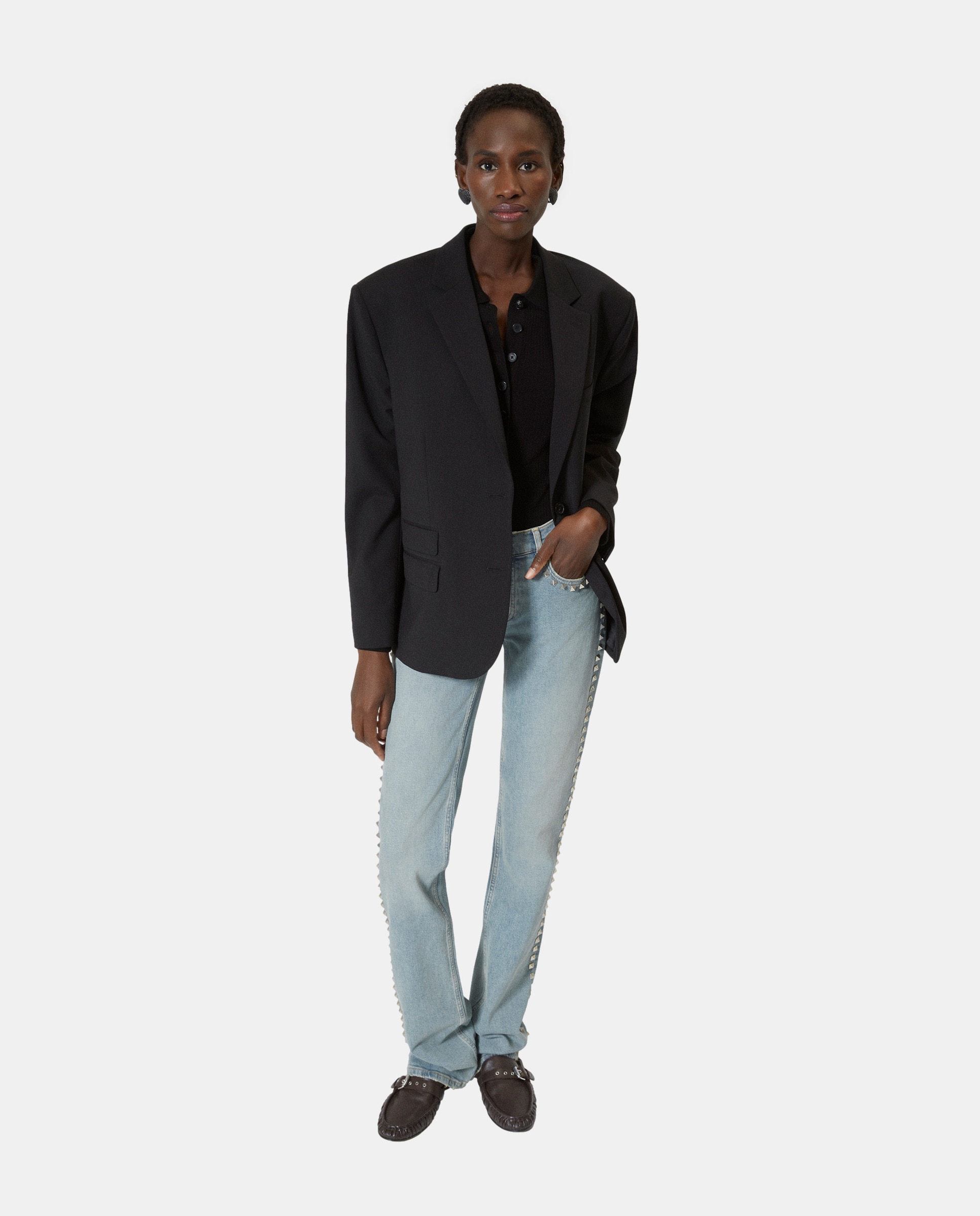 The Kooples - Vaqueros slim largos con tachuelas.