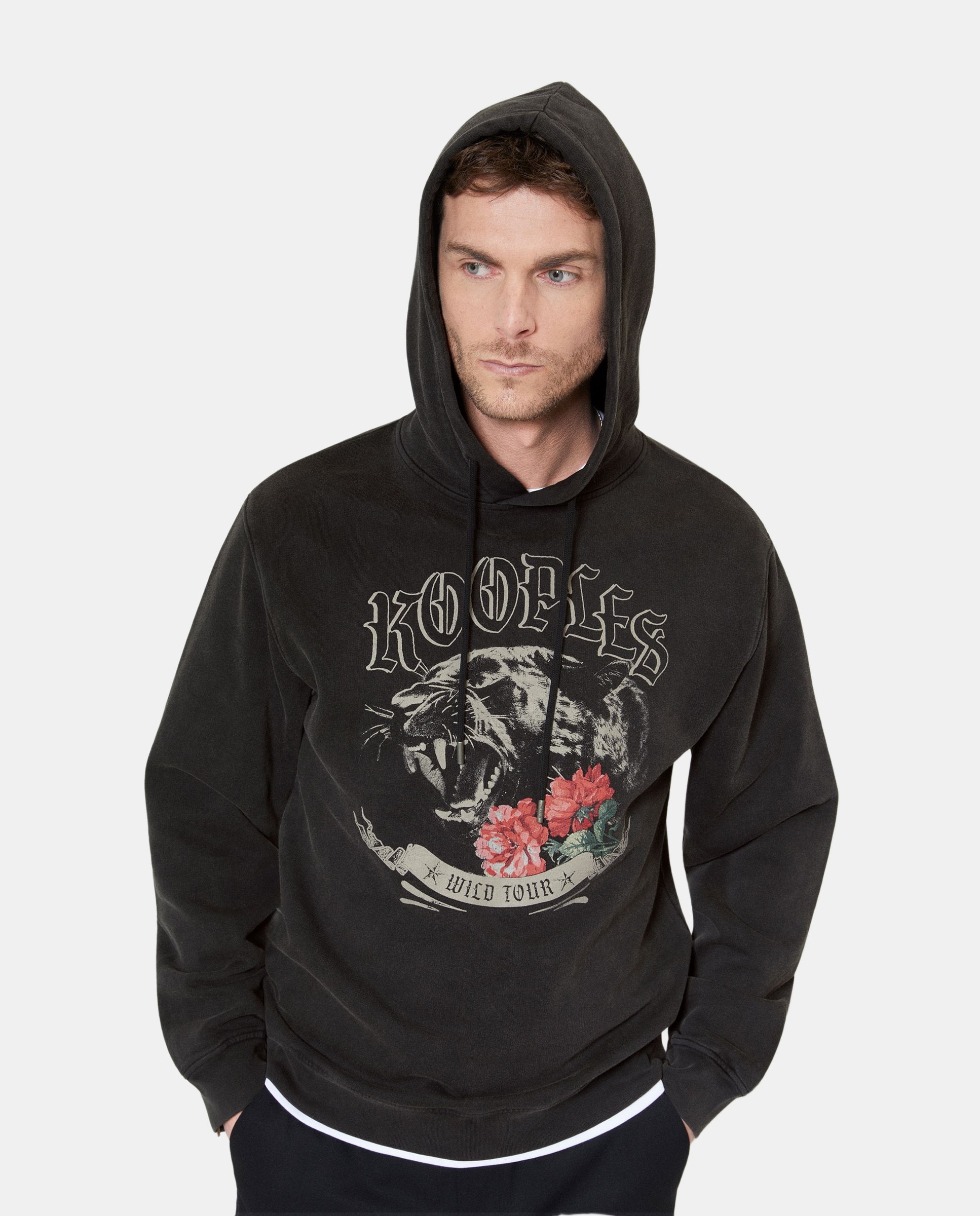 Sudadera de hombre con capucha y serigrafía Pantera Negro The Kooples · El Corte Inglés — oferta en El Corte Inglés