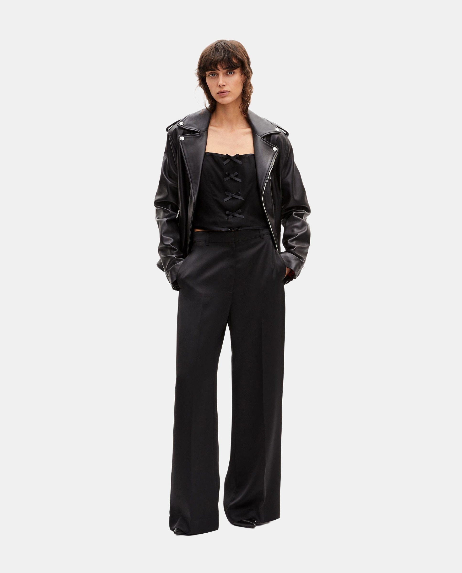 The Kooples - Pantalón ancho de satén.