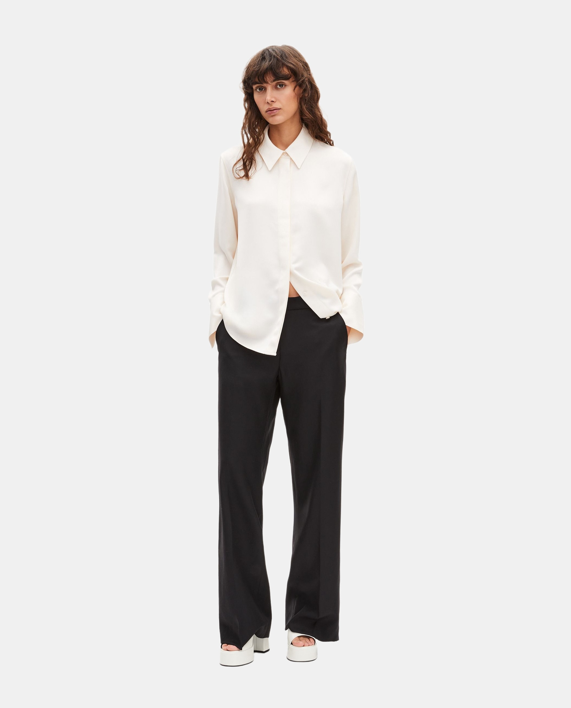 The Kooples - Pantalones anchos de lana de mujer.