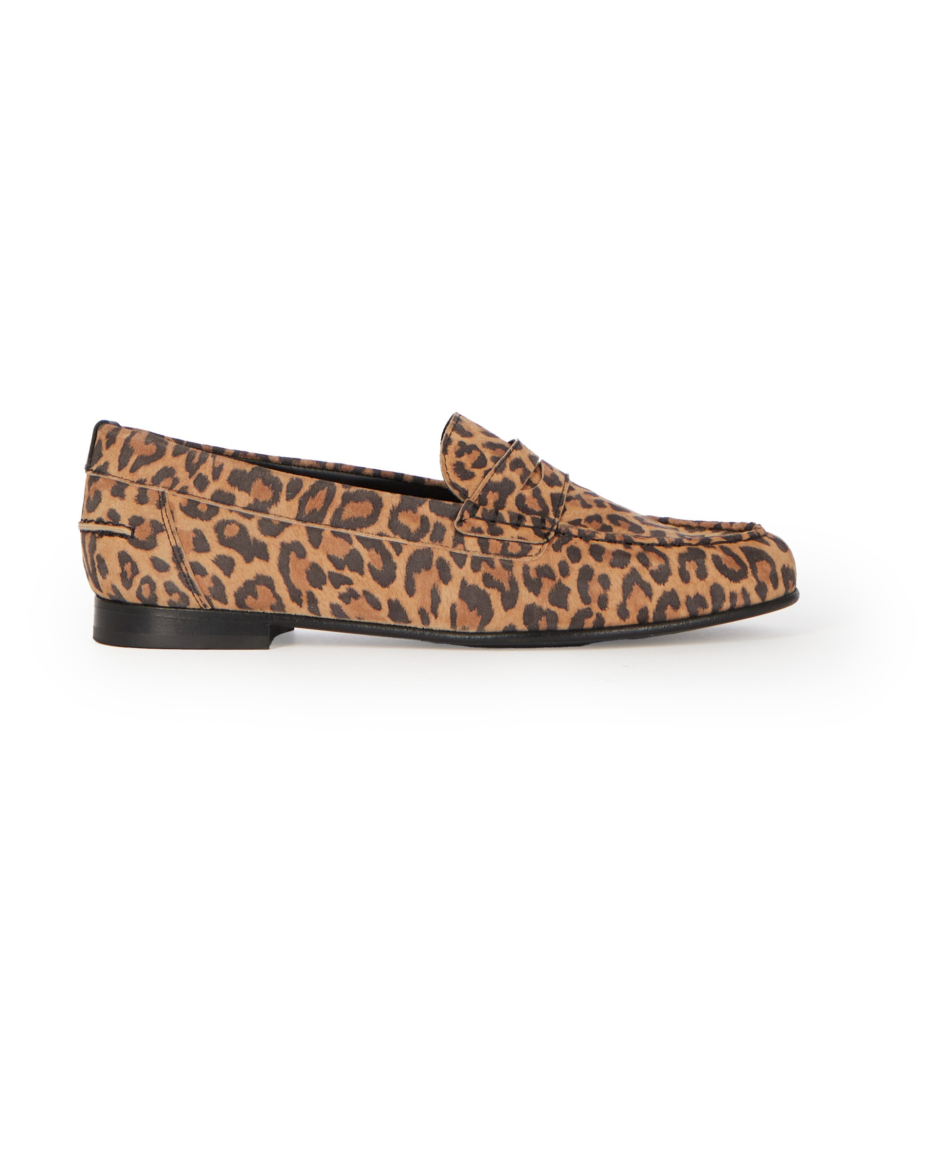 Mocasín de piel de mujer con estampado de leopardo