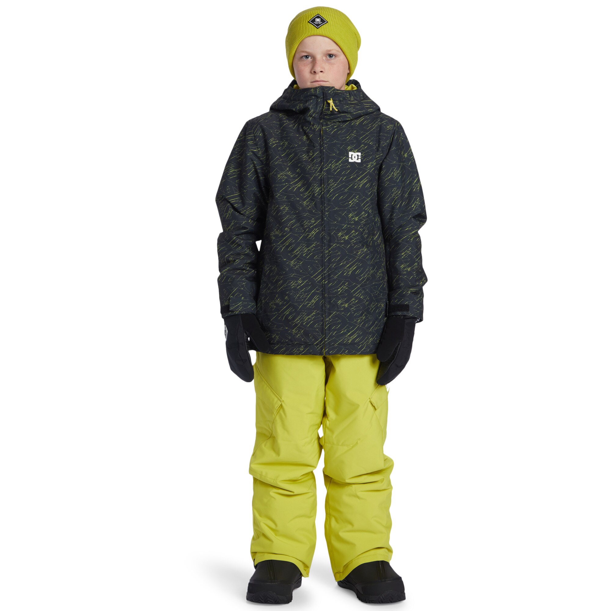 Chaqueta de niños Basis DC Shoes - Negro / Verde Flúor Negro / Verde Flúor-3