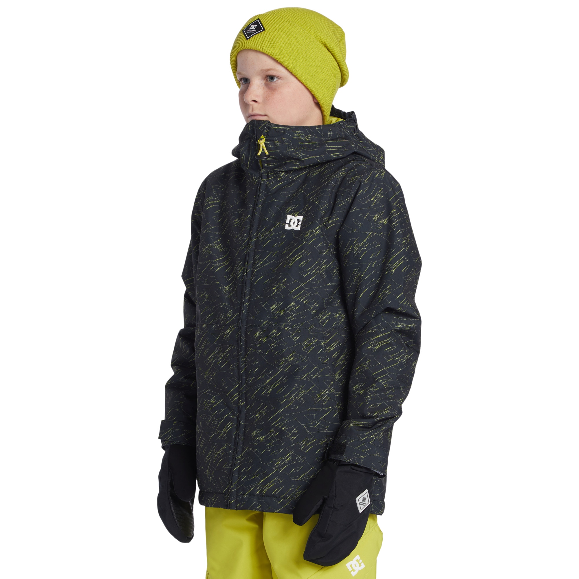 Chaqueta de niños Basis DC Shoes - Negro / Verde Flúor Negro / Verde Flúor-4