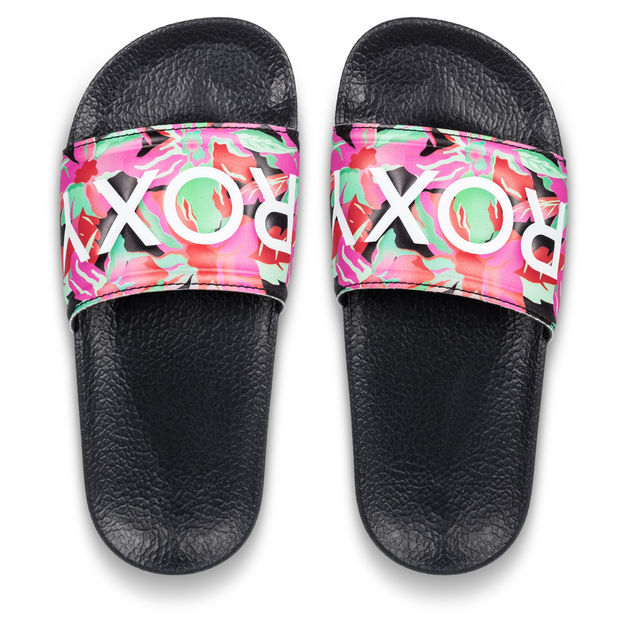 Chanclas de niños Slippy Roxy - Negro / Rojo Negro / Rojo-3