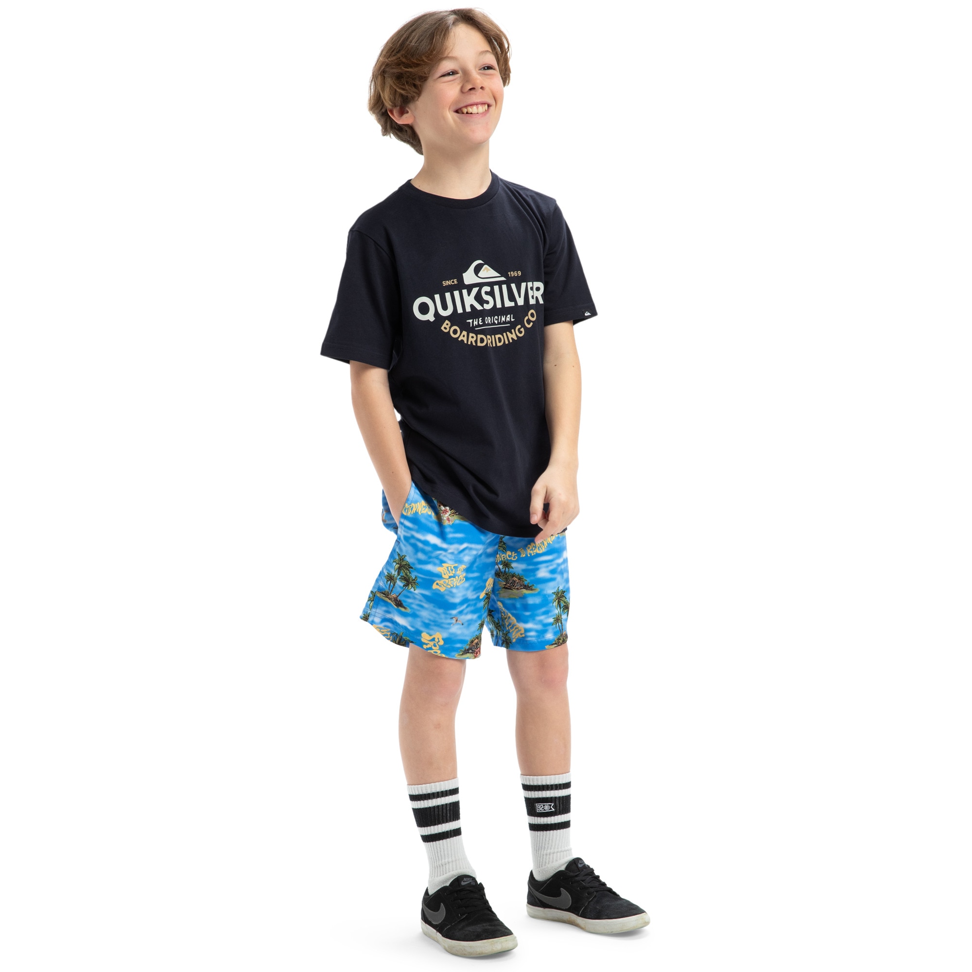 Imagen 5 de Camiseta de niños Ev Typed Out Quiksilver - Azul marino Azul marino