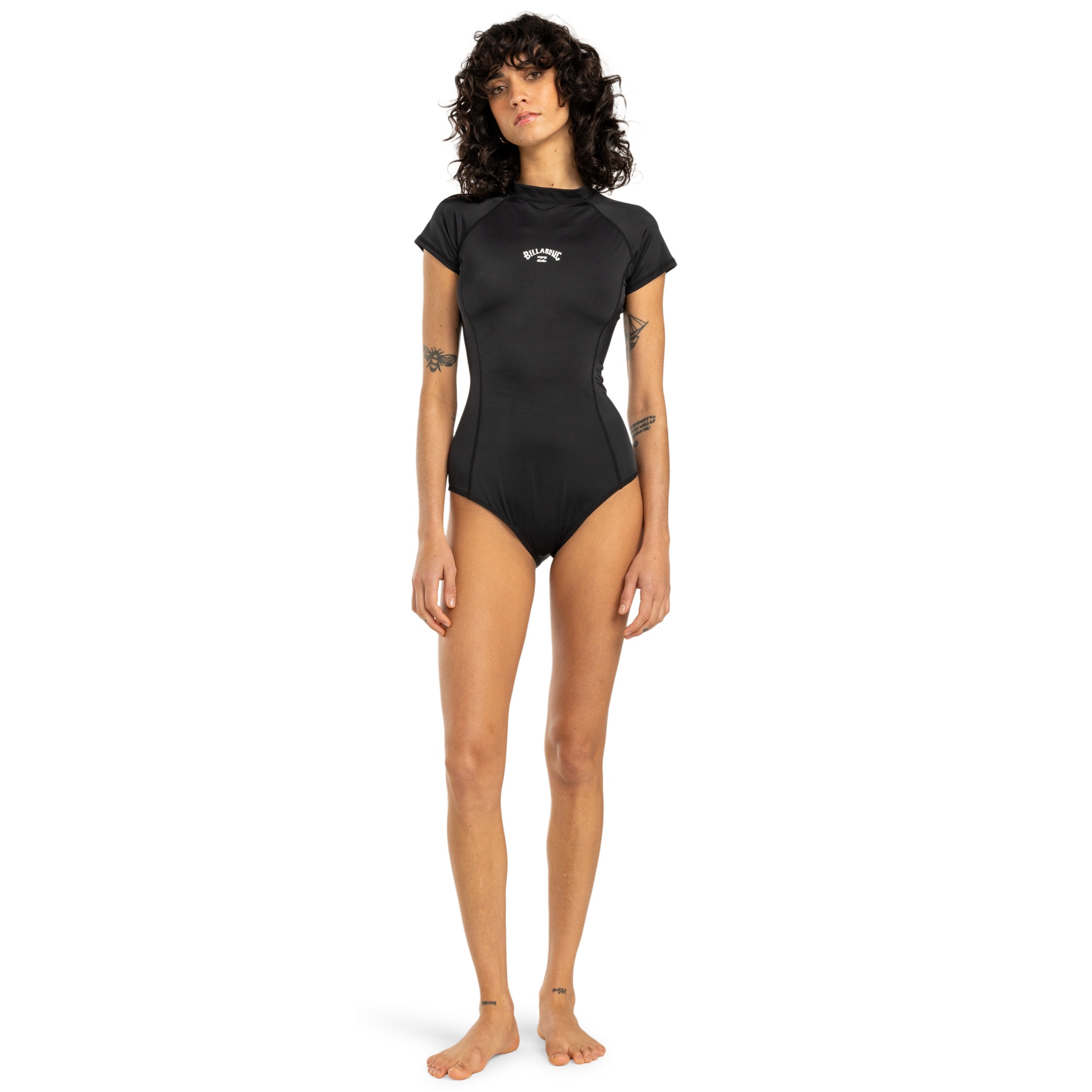 Bañador entero de manga corta de mujer Tropic Billabong - Negro Negro-4