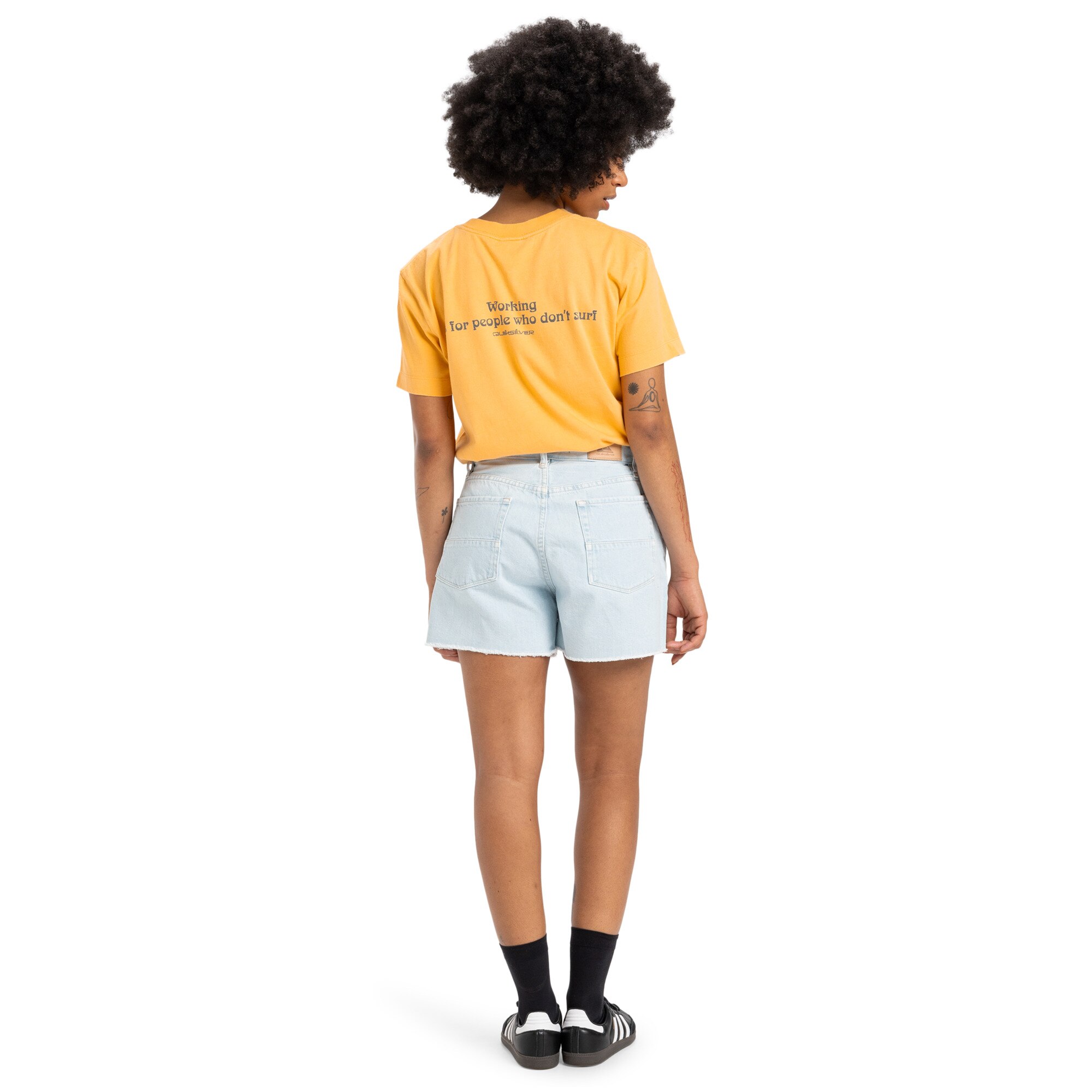Shorts vaqueros de mujer Denim Quiksilver - Gris Gris-2