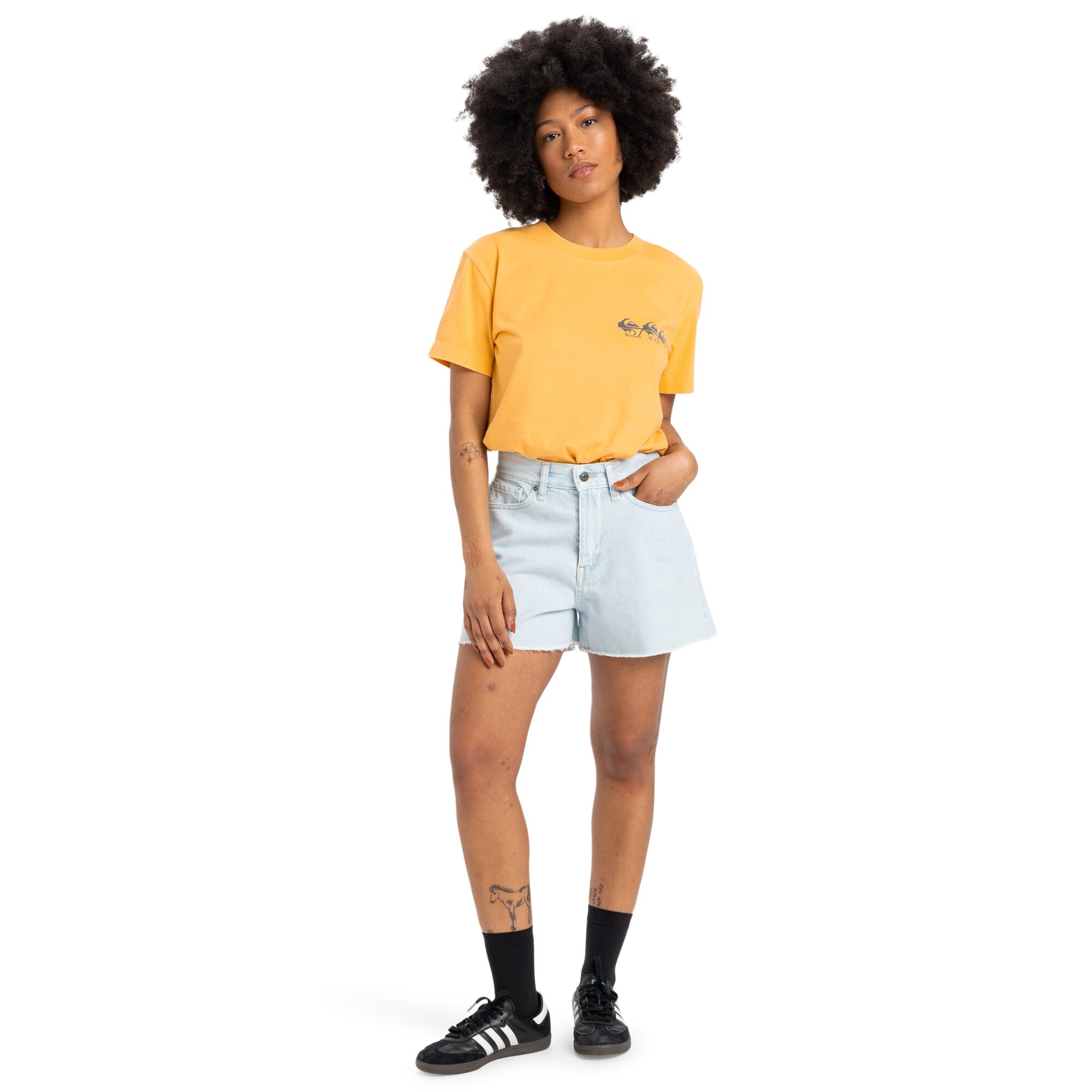 Shorts vaqueros de mujer Denim Quiksilver - Gris Gris-5