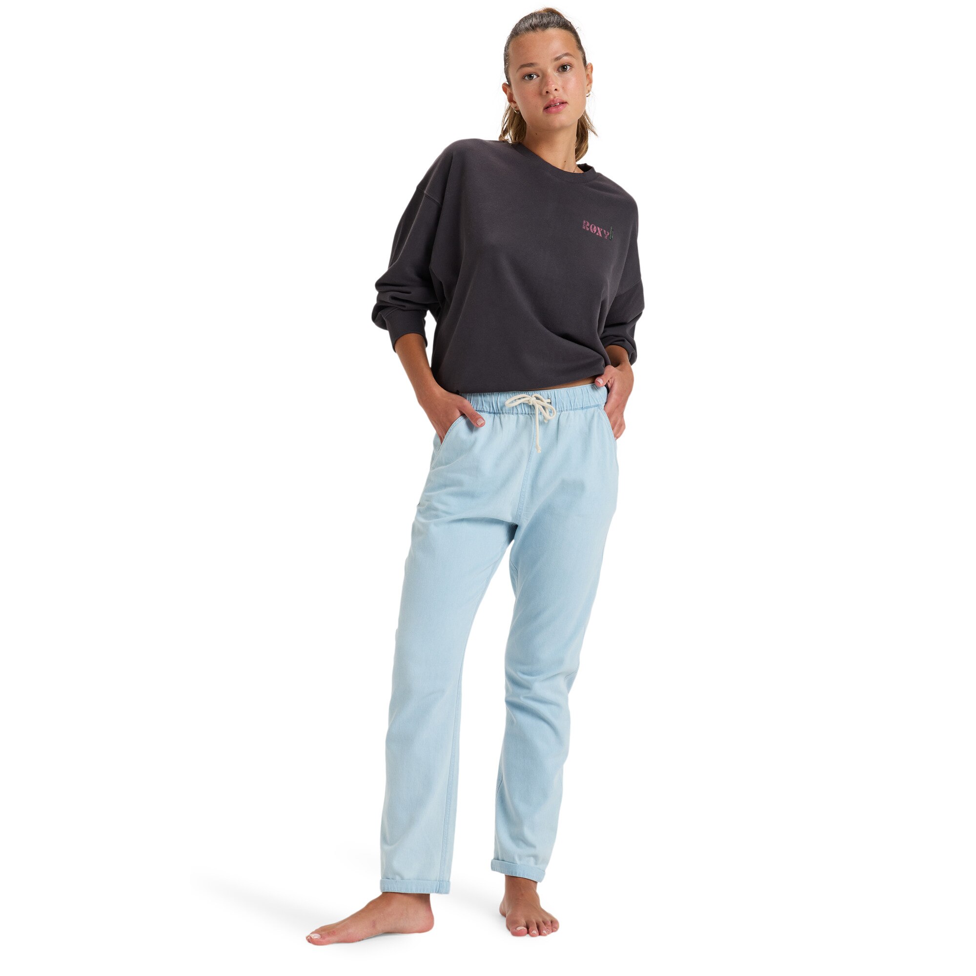 Pantalón de mujer Slow Swell Roxy - Azul claro Azul claro-5