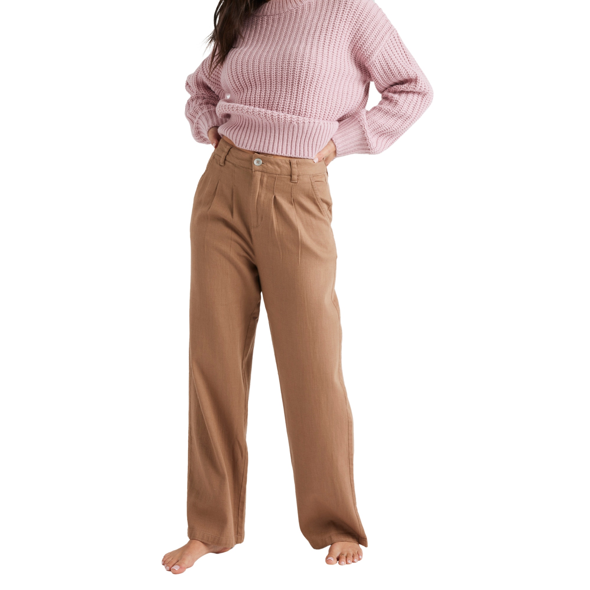Pantalón de mujer Attractive Light Roxy - Morado Marrón-4