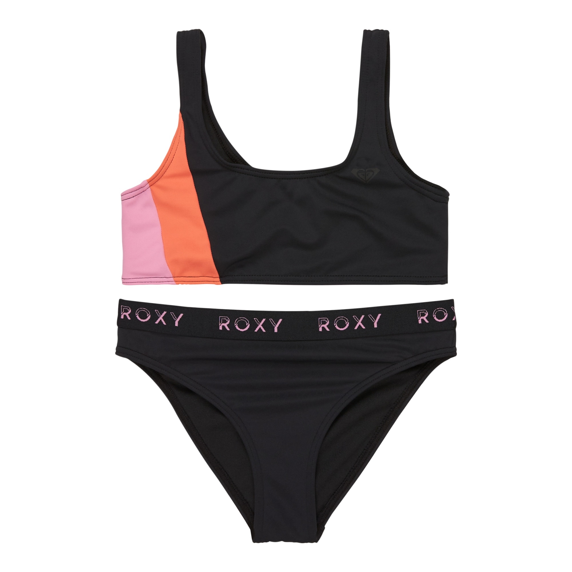Roxy Conjunto de Baño de Dos Piezas de niños Colorblock Negro