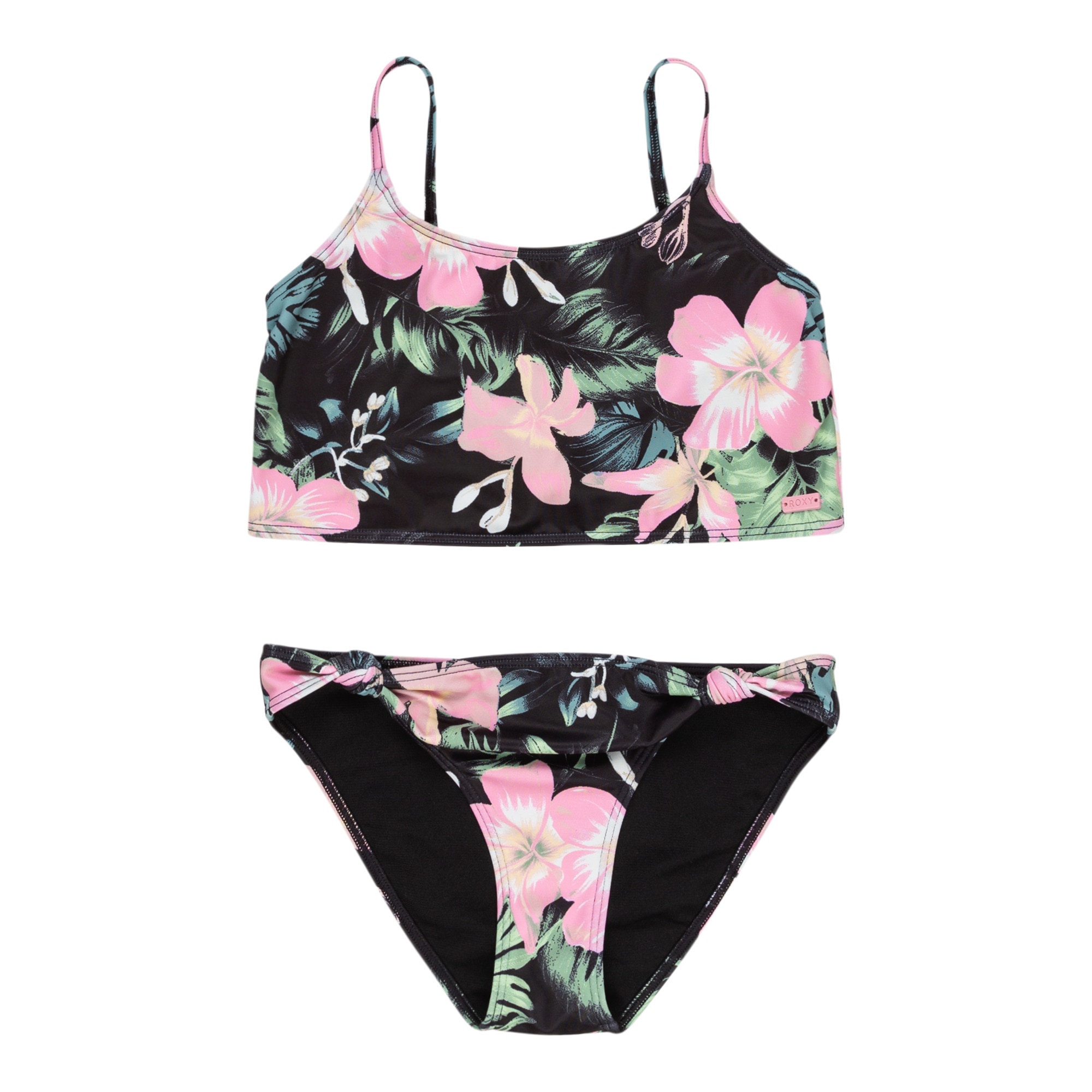 Roxy Conjunto de Baño de Dos Piezas de niños Shadow Floral Negro