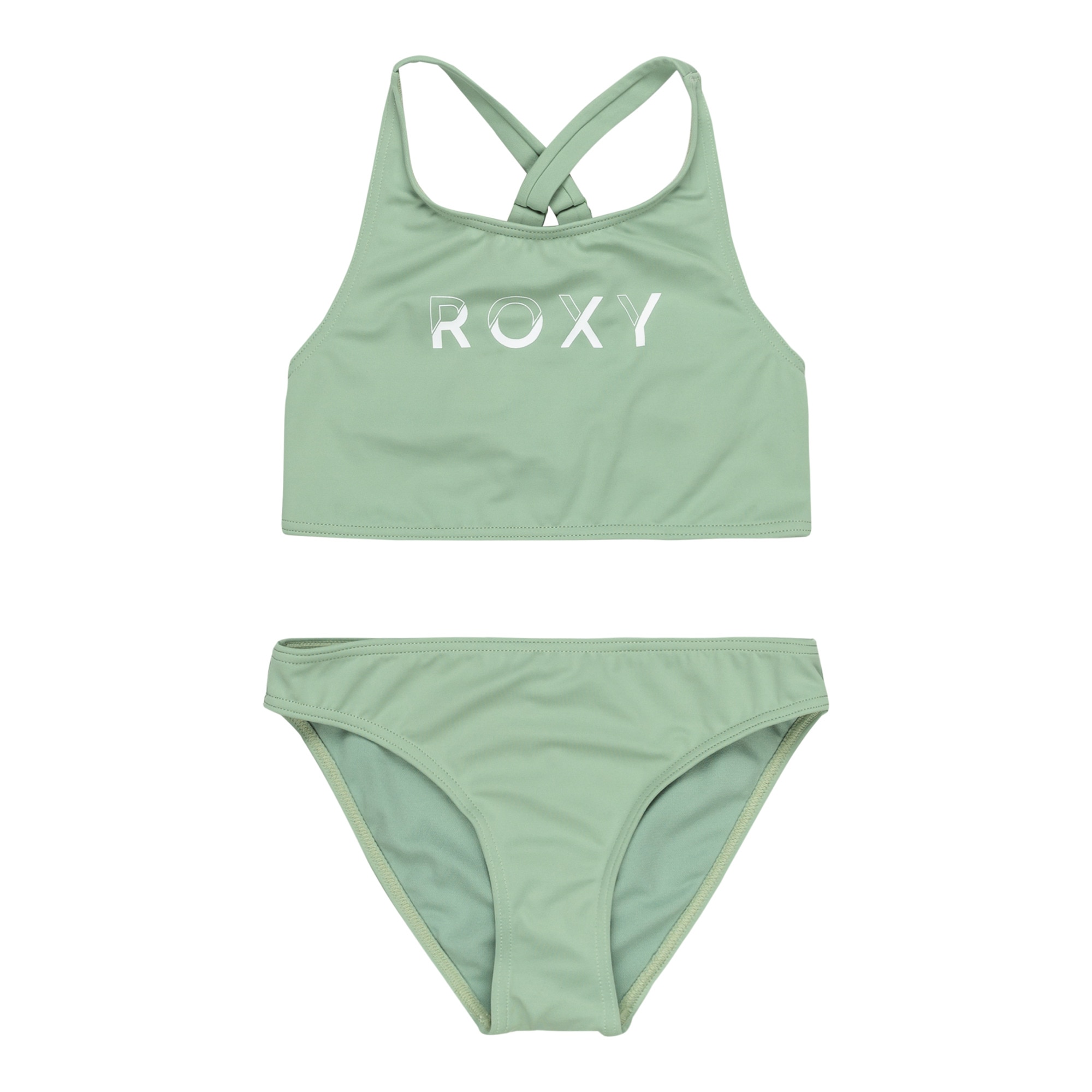 Roxy Conjunto de Baño de Dos Piezas de niños Solid Active Verde