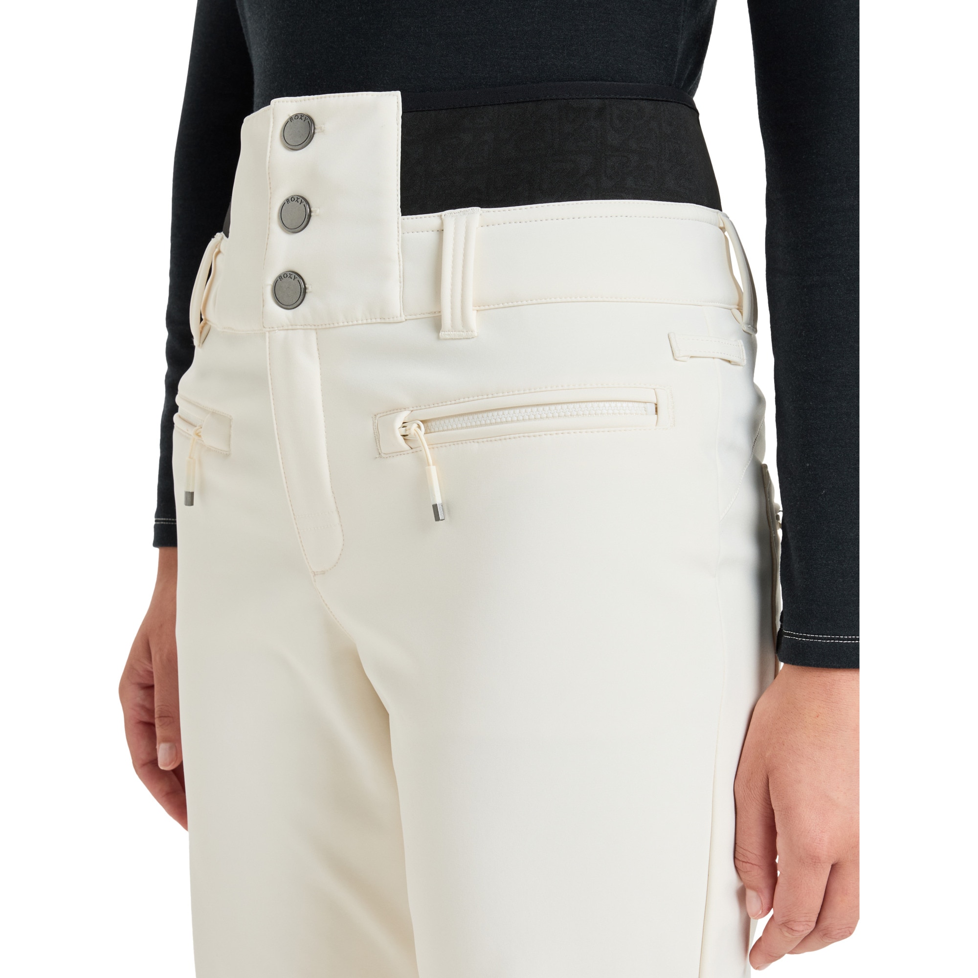 Pantalón de mujer Rising High Roxy - Blanco Blanco-5