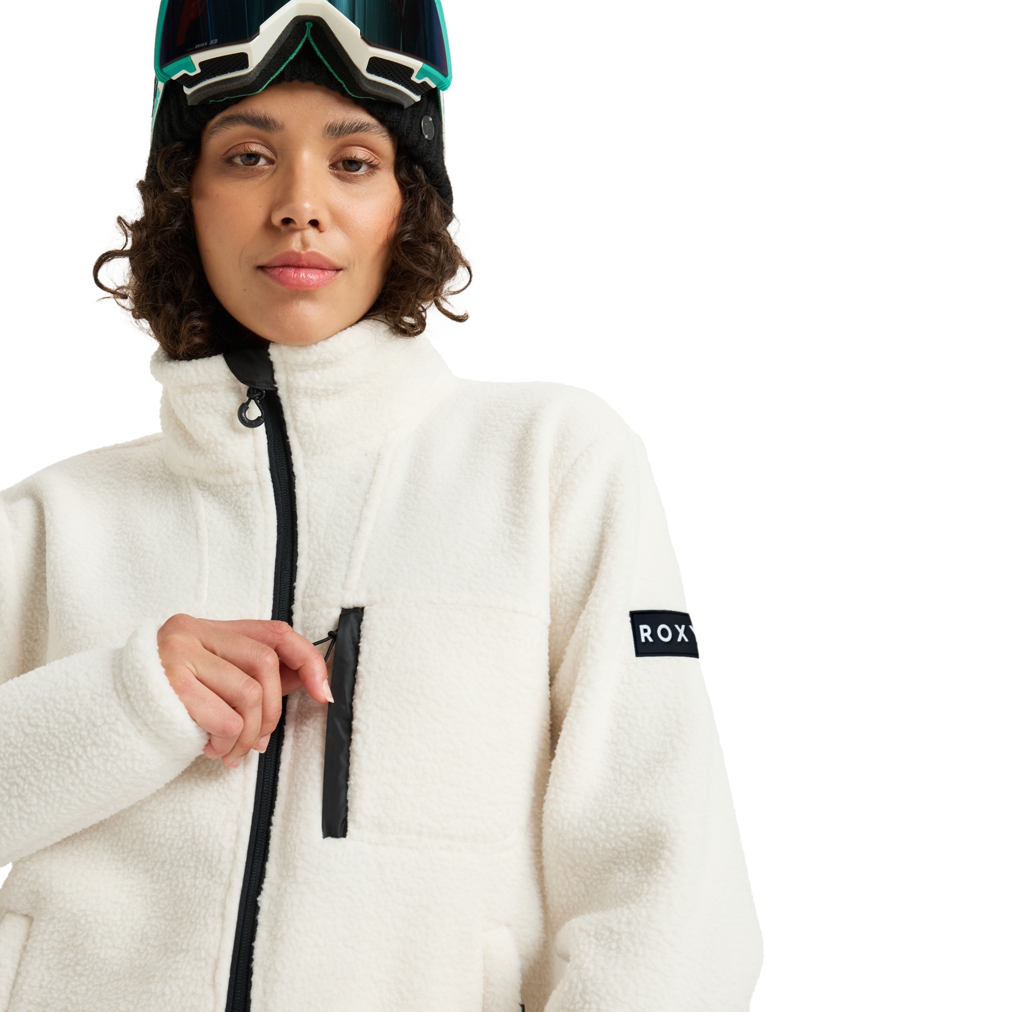 Camiseta de mujer Alabama Full Zip Solid Roxy - Blanco Blanco-6