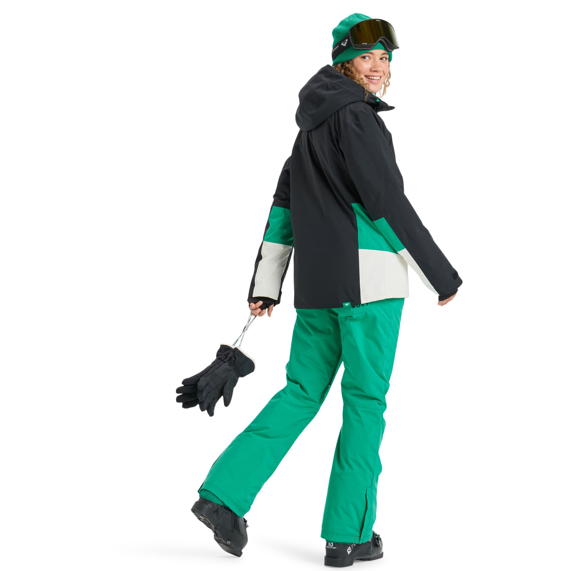 Pantalón de mujer Backyard Roxy - Blanco Verde-5