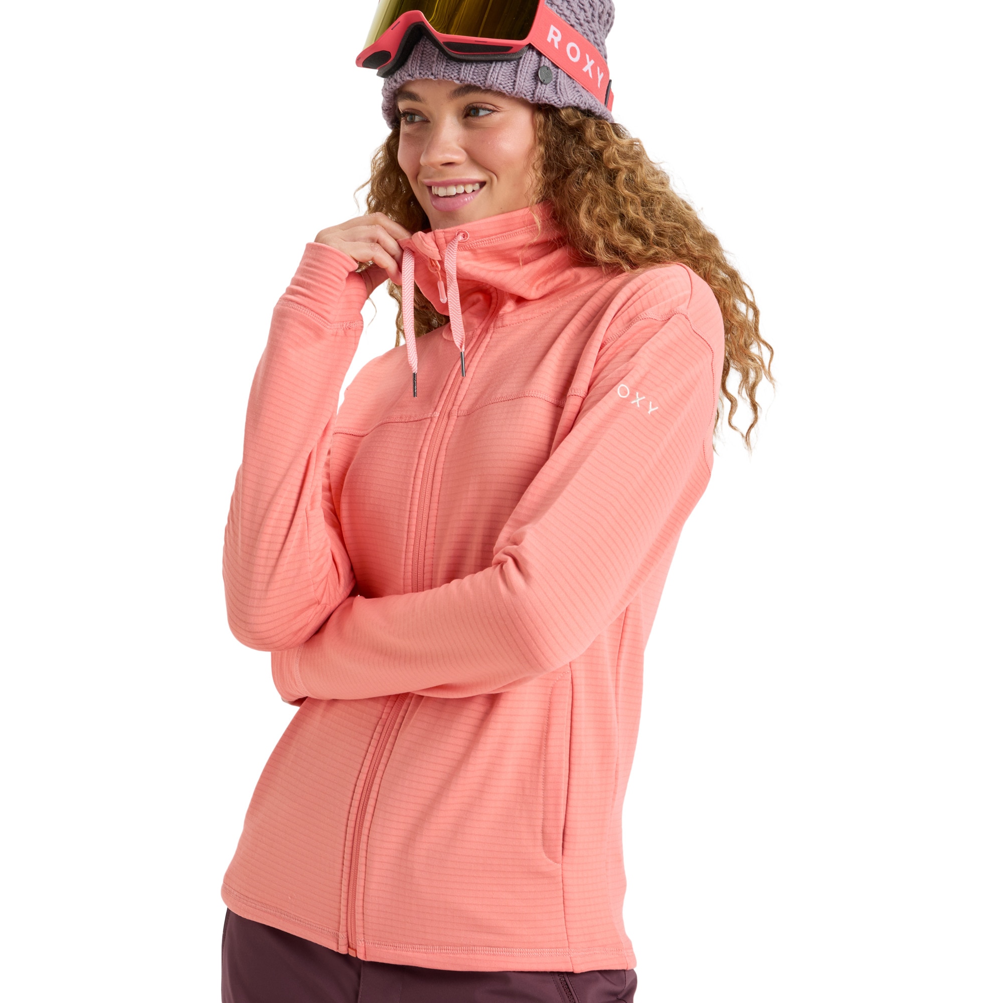 Camiseta de mujer Vertere Full Zip Roxy - Rosa Rosa-3