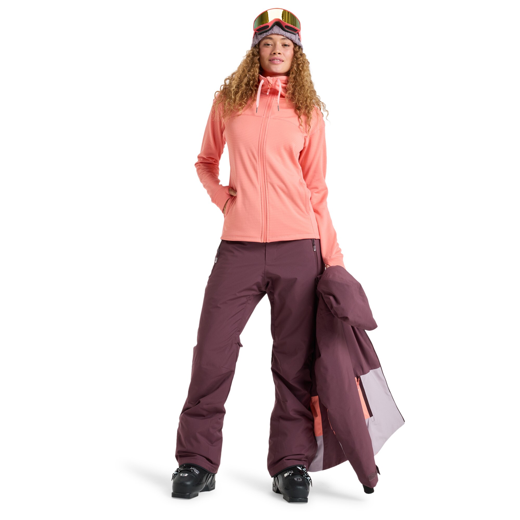 Camiseta de mujer Vertere Full Zip Roxy - Rosa Rosa-4