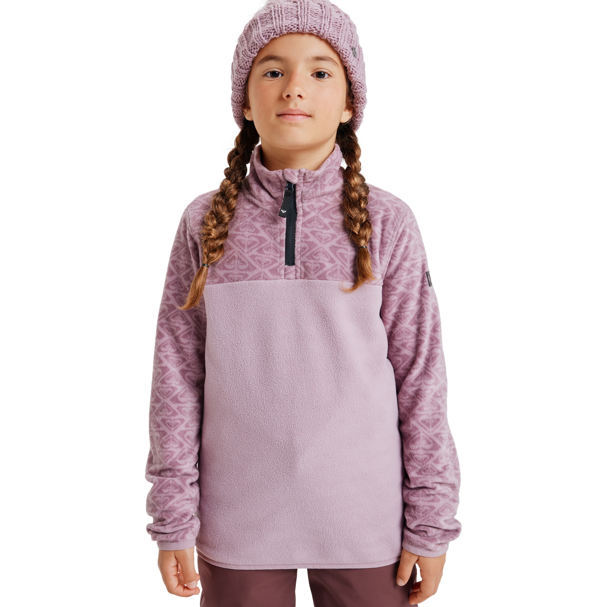 Camiseta de niños Whitecamp Half Zip Roxy - Rosa Rosa-1