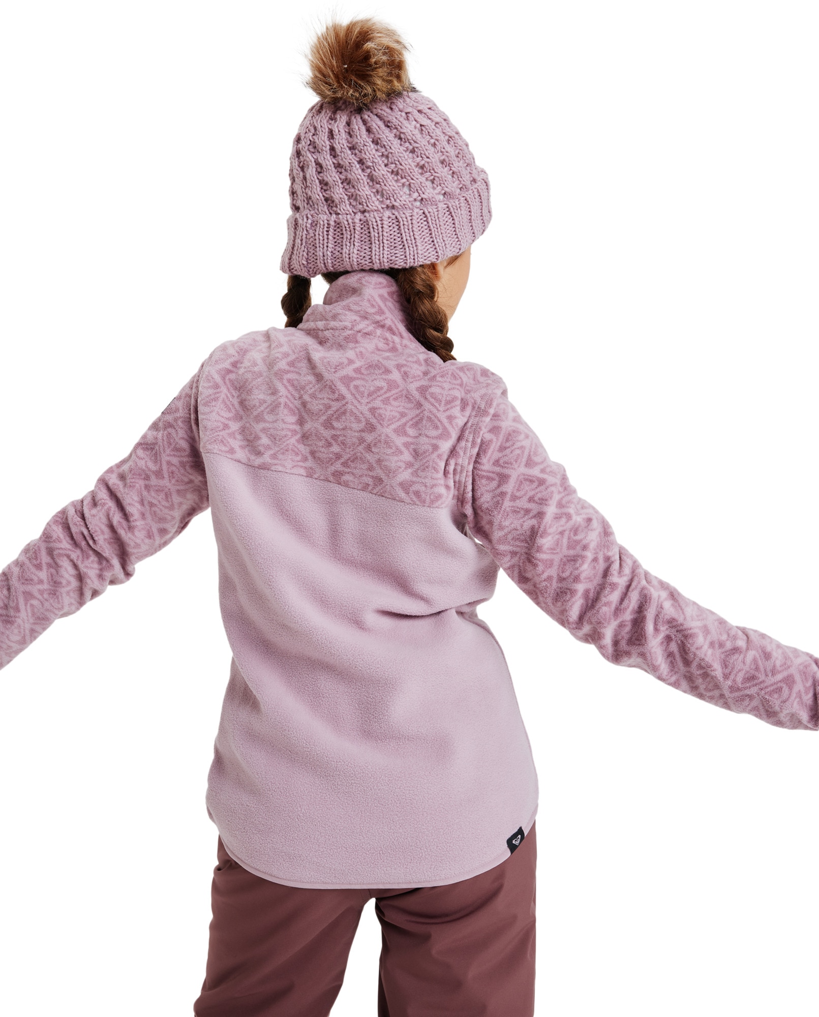 Camiseta de niños Whitecamp Half Zip Roxy - Rosa Rosa-2