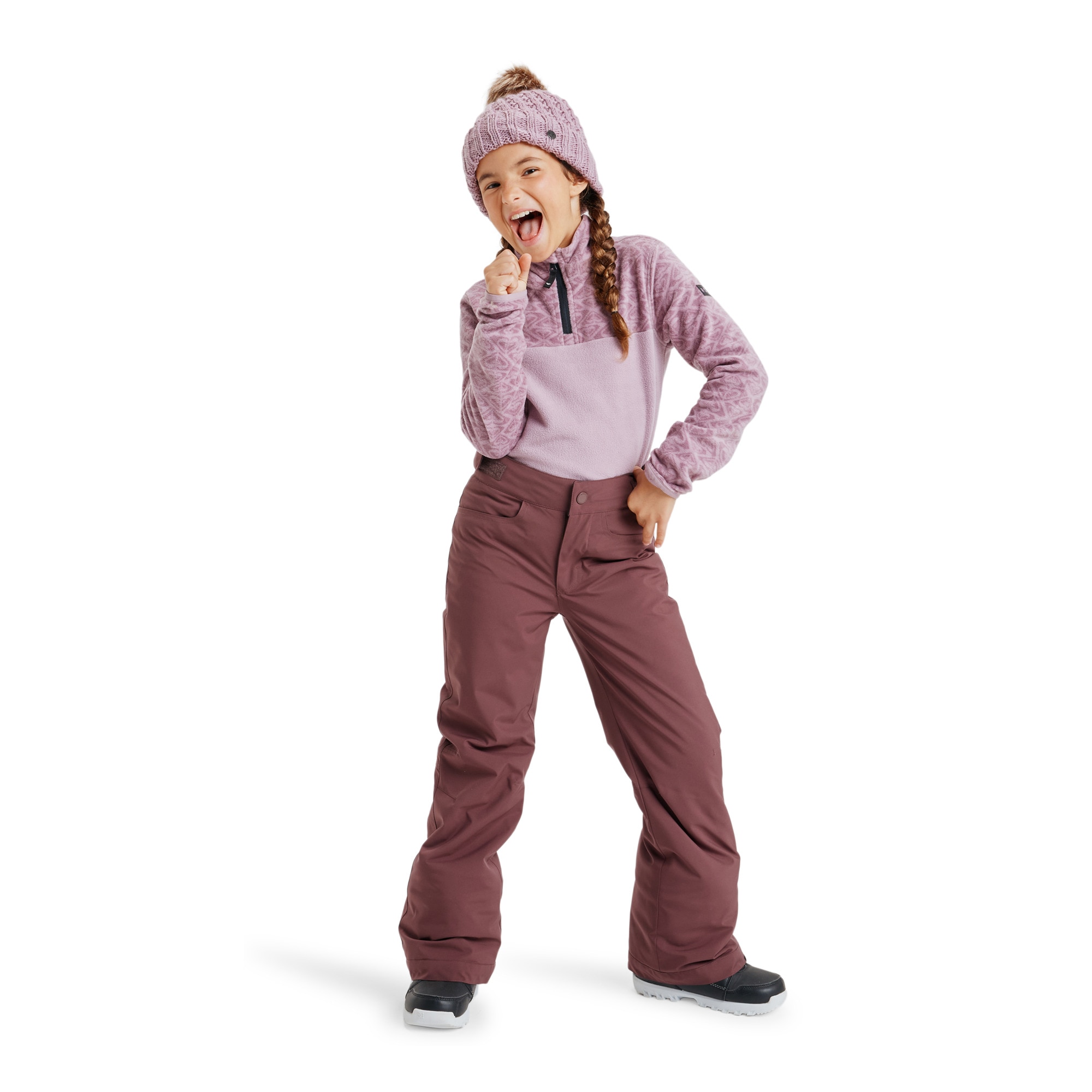 Camiseta de niños Whitecamp Half Zip Roxy - Rosa Rosa-4