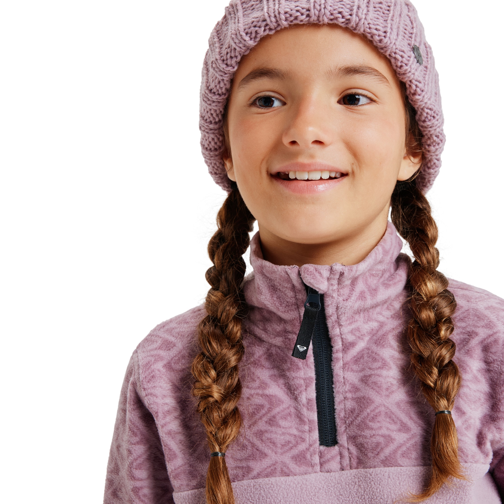 Camiseta de niños Whitecamp Half Zip Roxy - Rosa Rosa-5