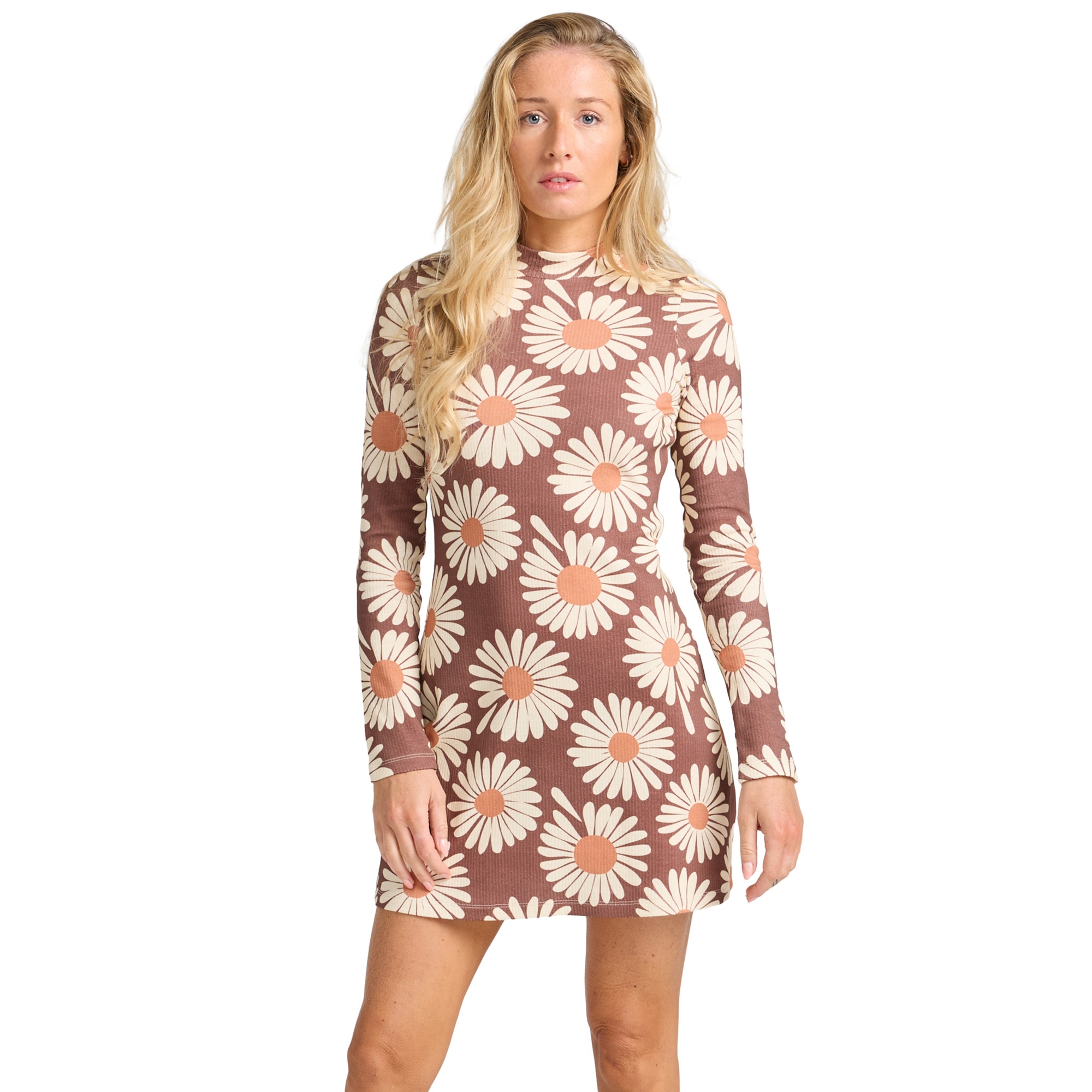 Minivestido de punto de mujer Everleigh Mock Billabong - Marrón Marrón-1