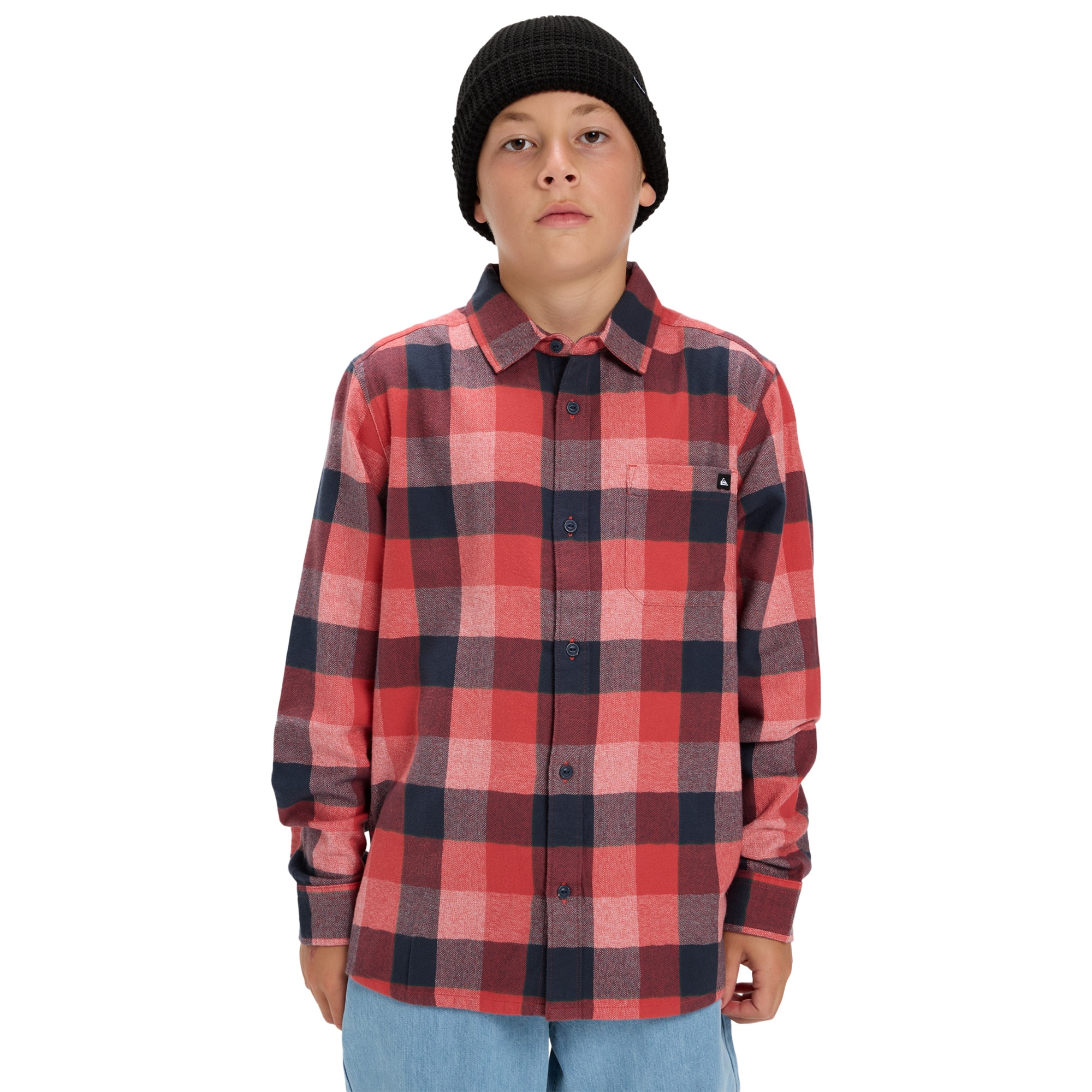 Quiksilver Camisa de niños Motherfly Plaid Rojo / Azul marino