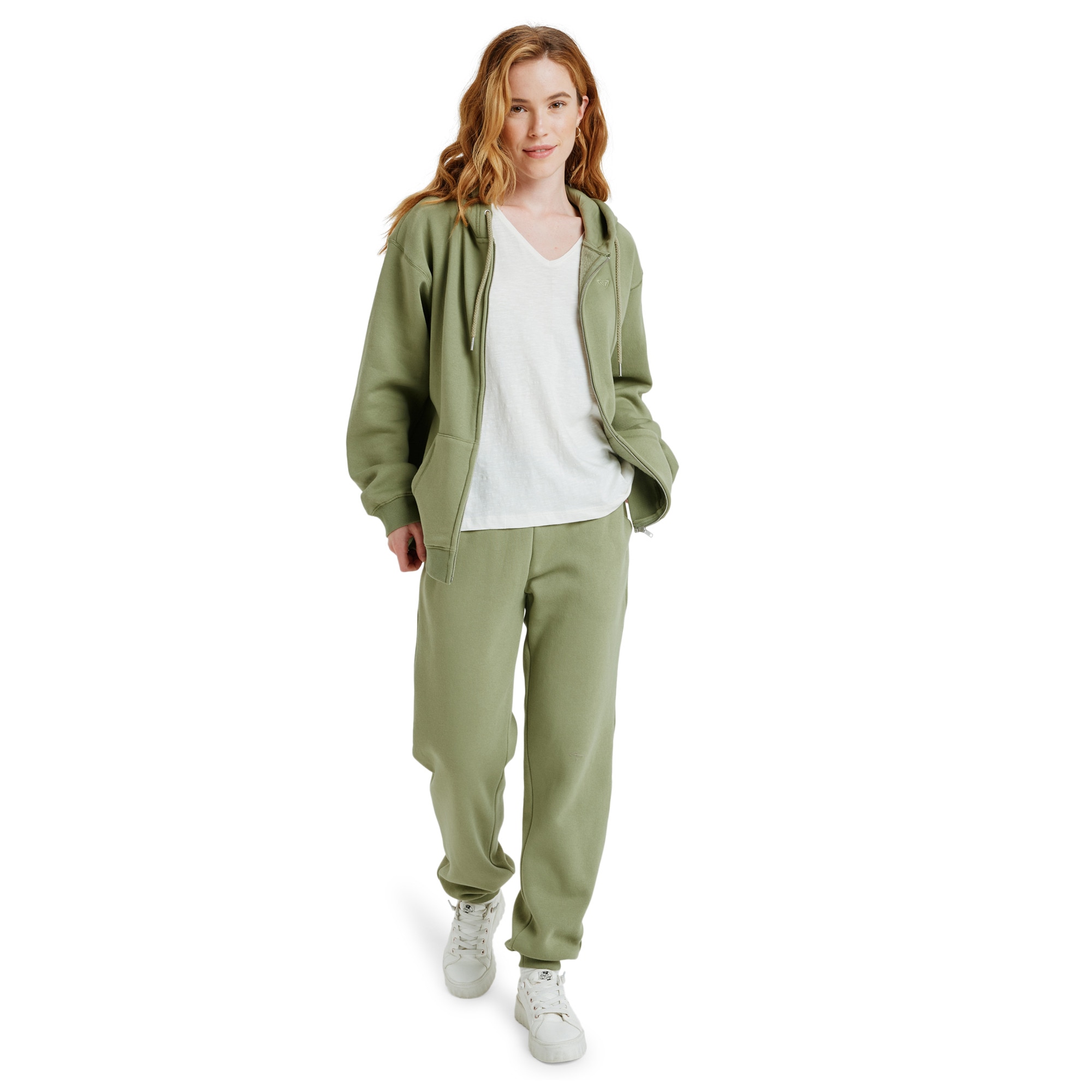 Imagen 4 de Sudadera de mujer Surf Stoked Zipped Brushed Roxy - Verde Verde