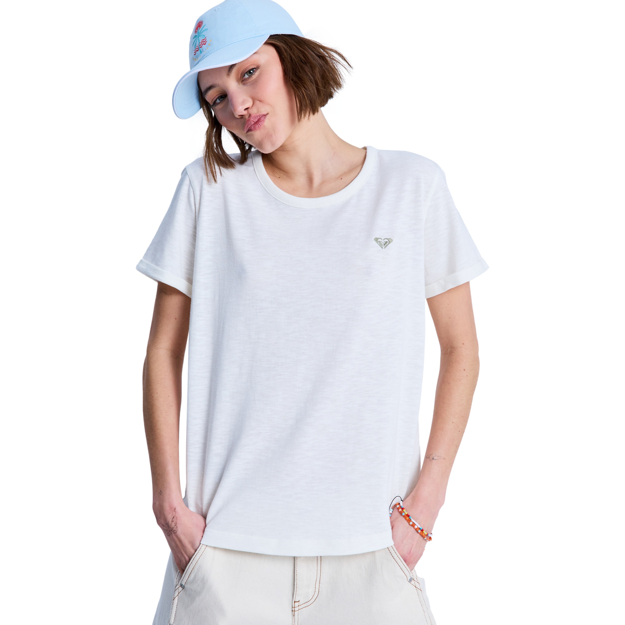 Camisetas de mujer Oceanwave Regular Emby Roxy - Blanco Blanco-4