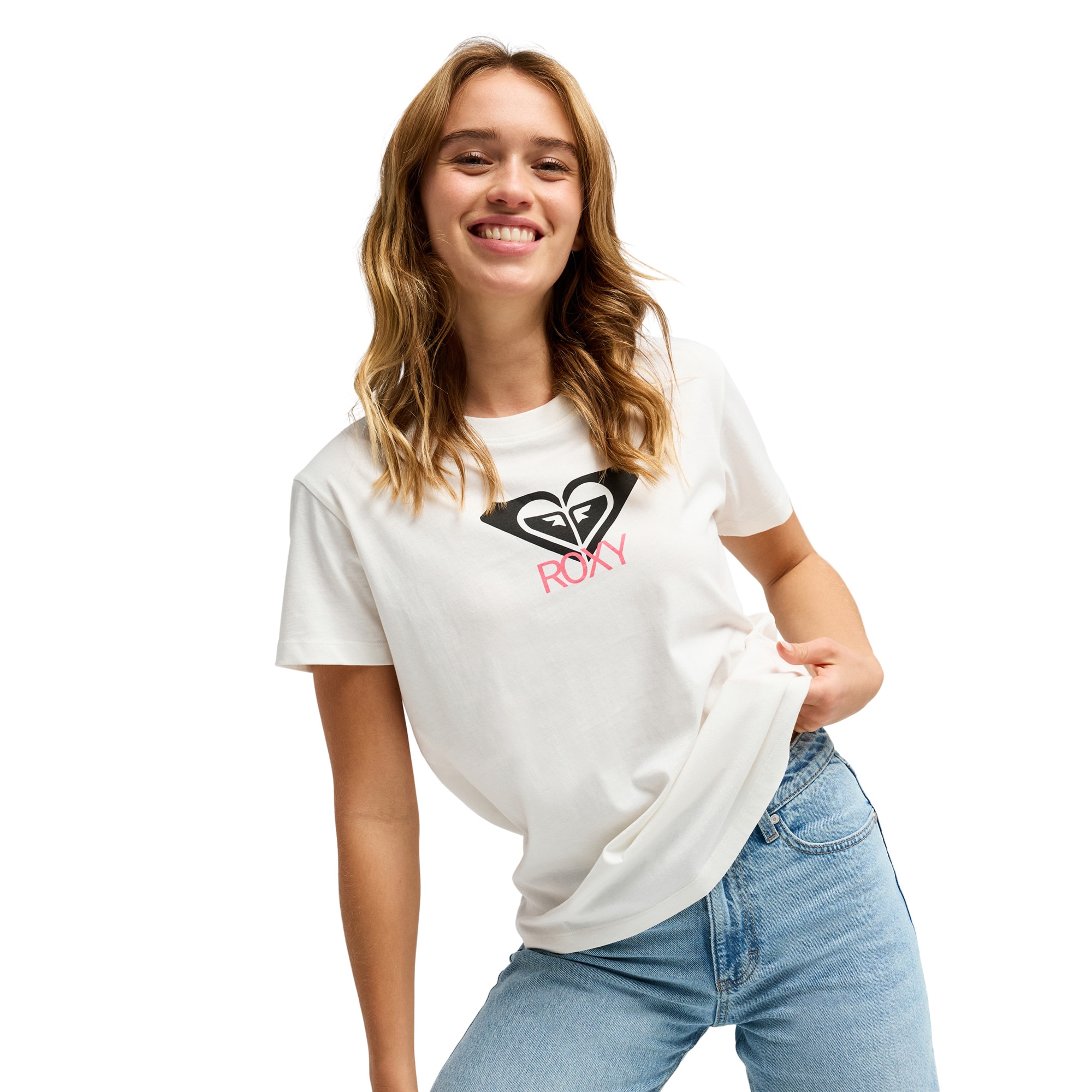 Roxy Camisetas de mujer Ocean Road Art Rosa