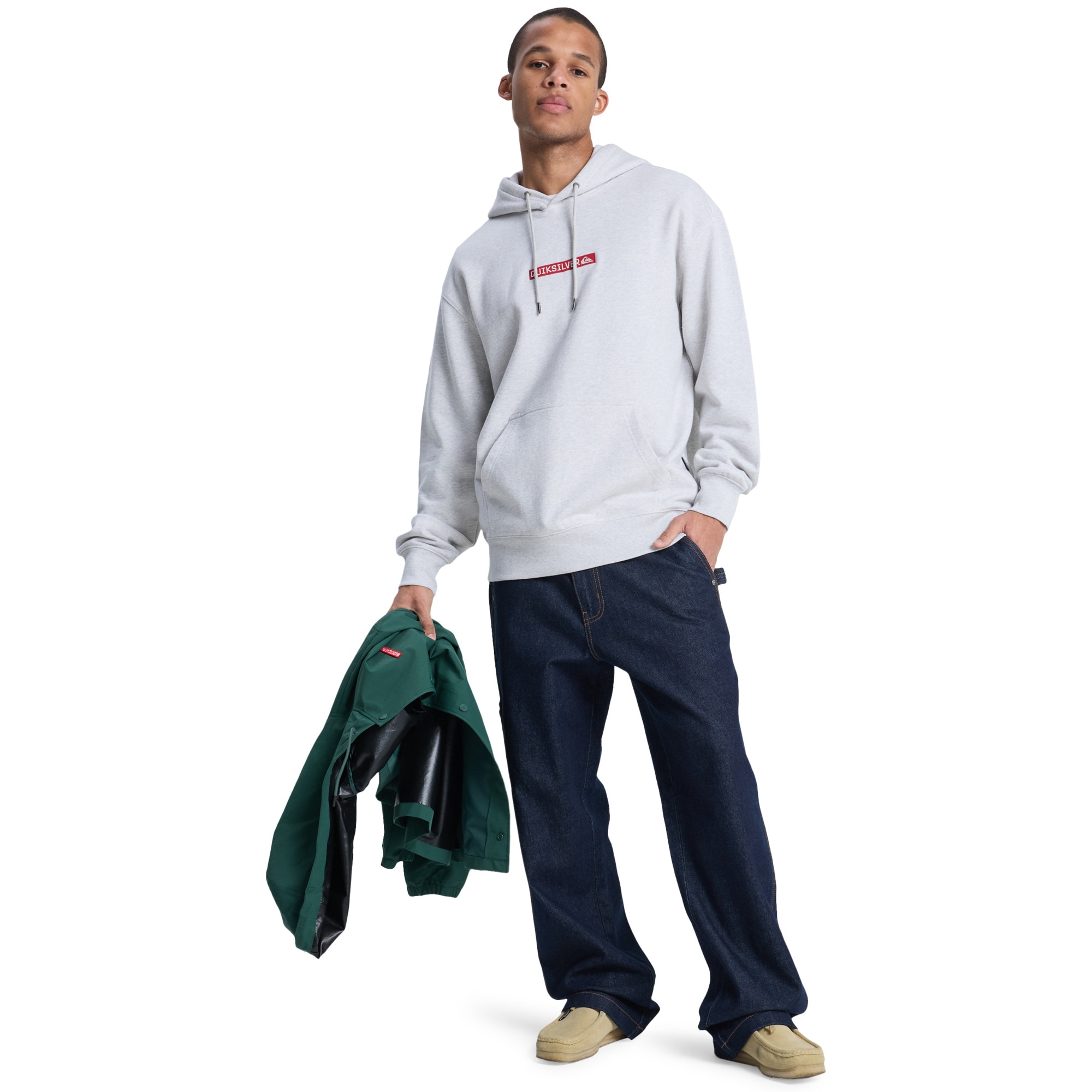 Sudadera con capucha para hombre Dna Quiksilver - Gris Gris-5