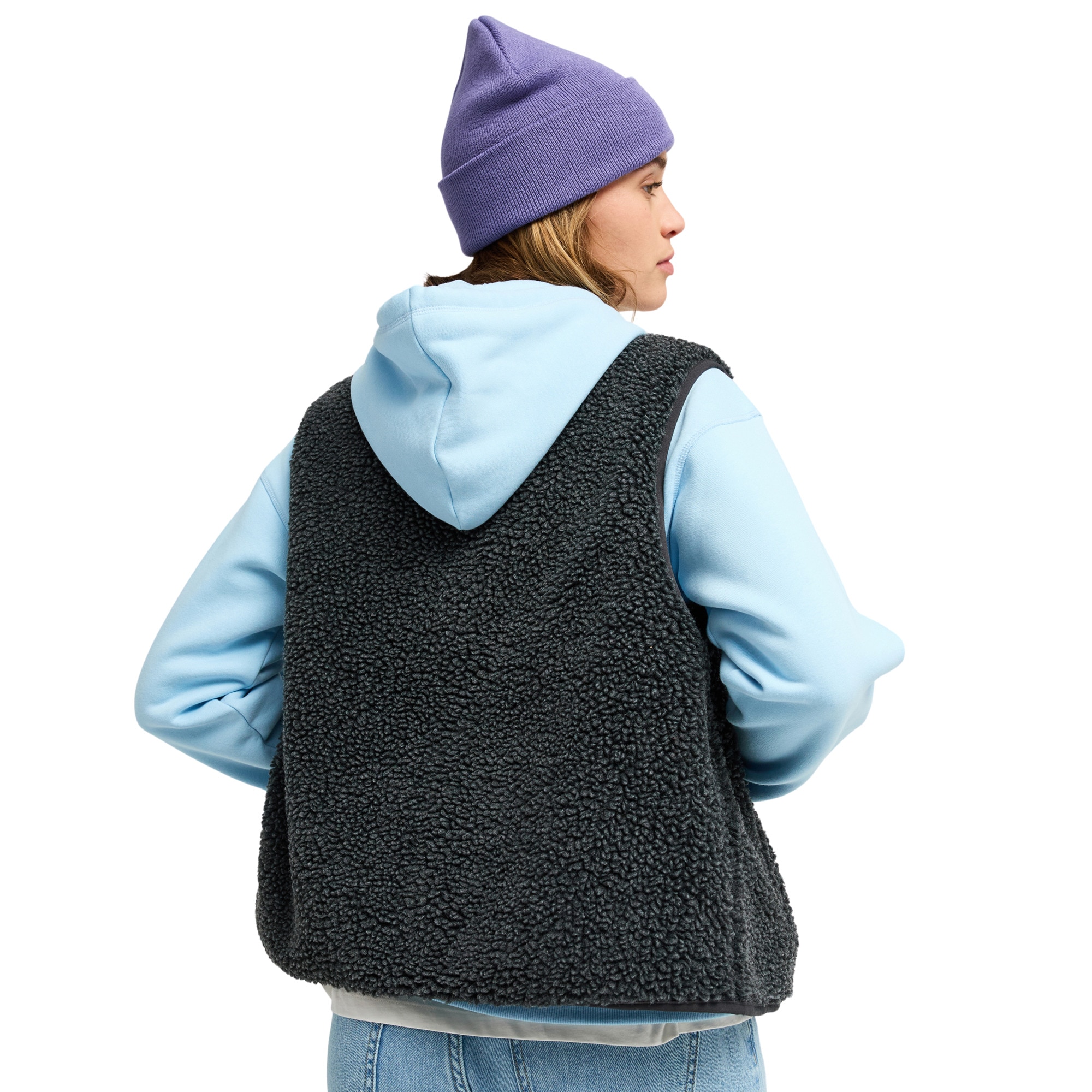 Chaleco polar sherpa de mujer Iconic Town Roxy - Negro Negro-2