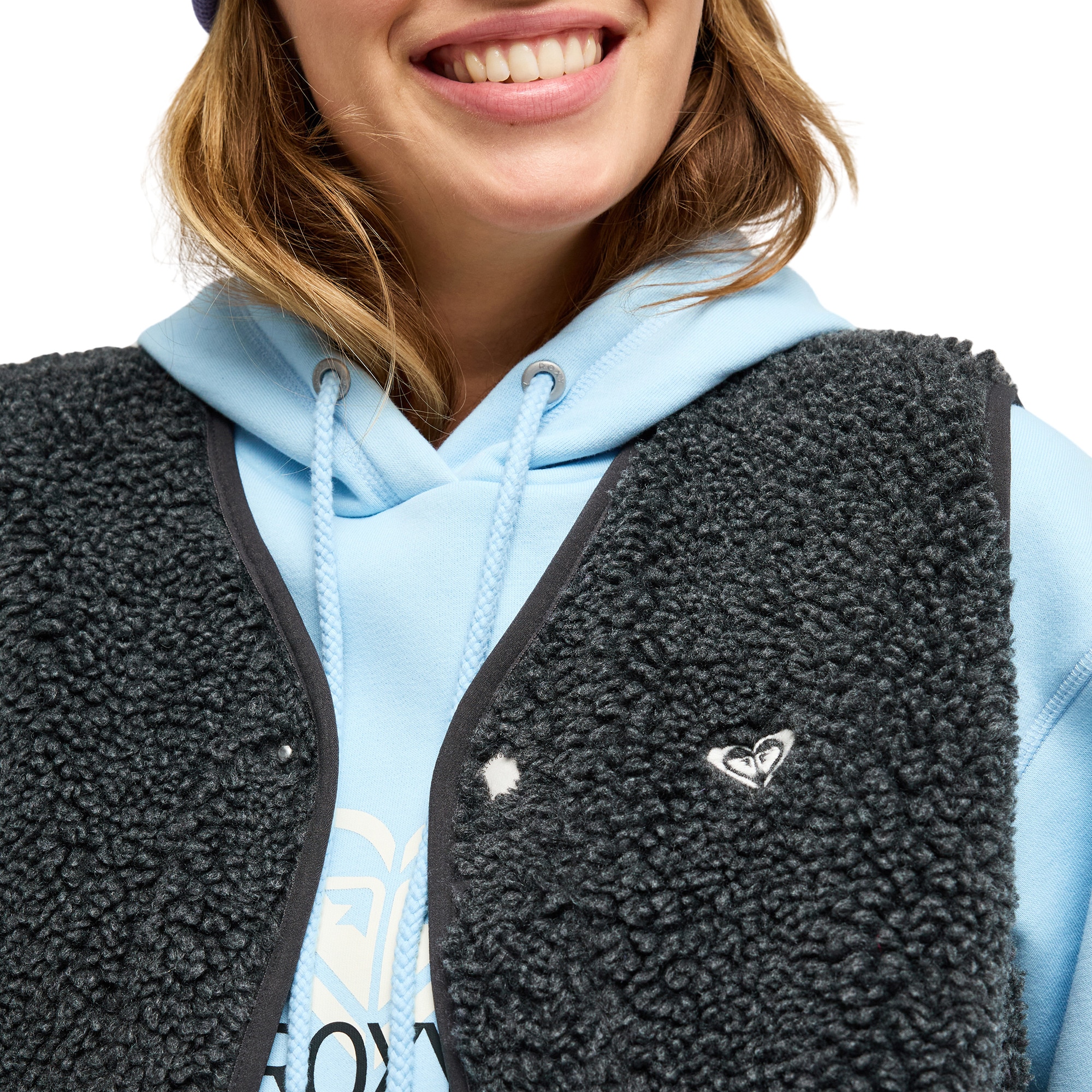 Chaleco polar sherpa de mujer Iconic Town Roxy - Negro Negro-4