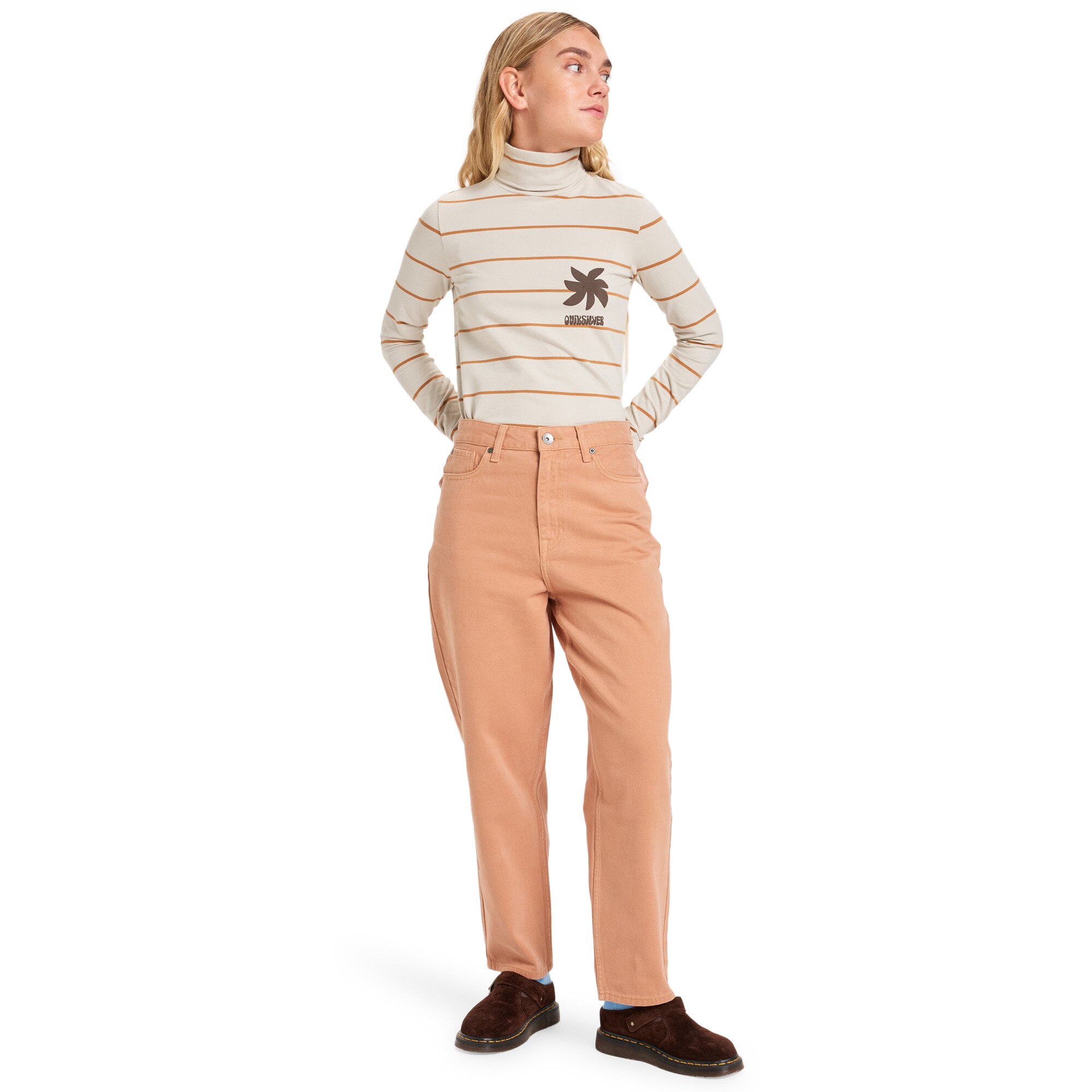 Pantalón de mujer Baggy Carrot Color Quiksilver - Marrón Marrón-5