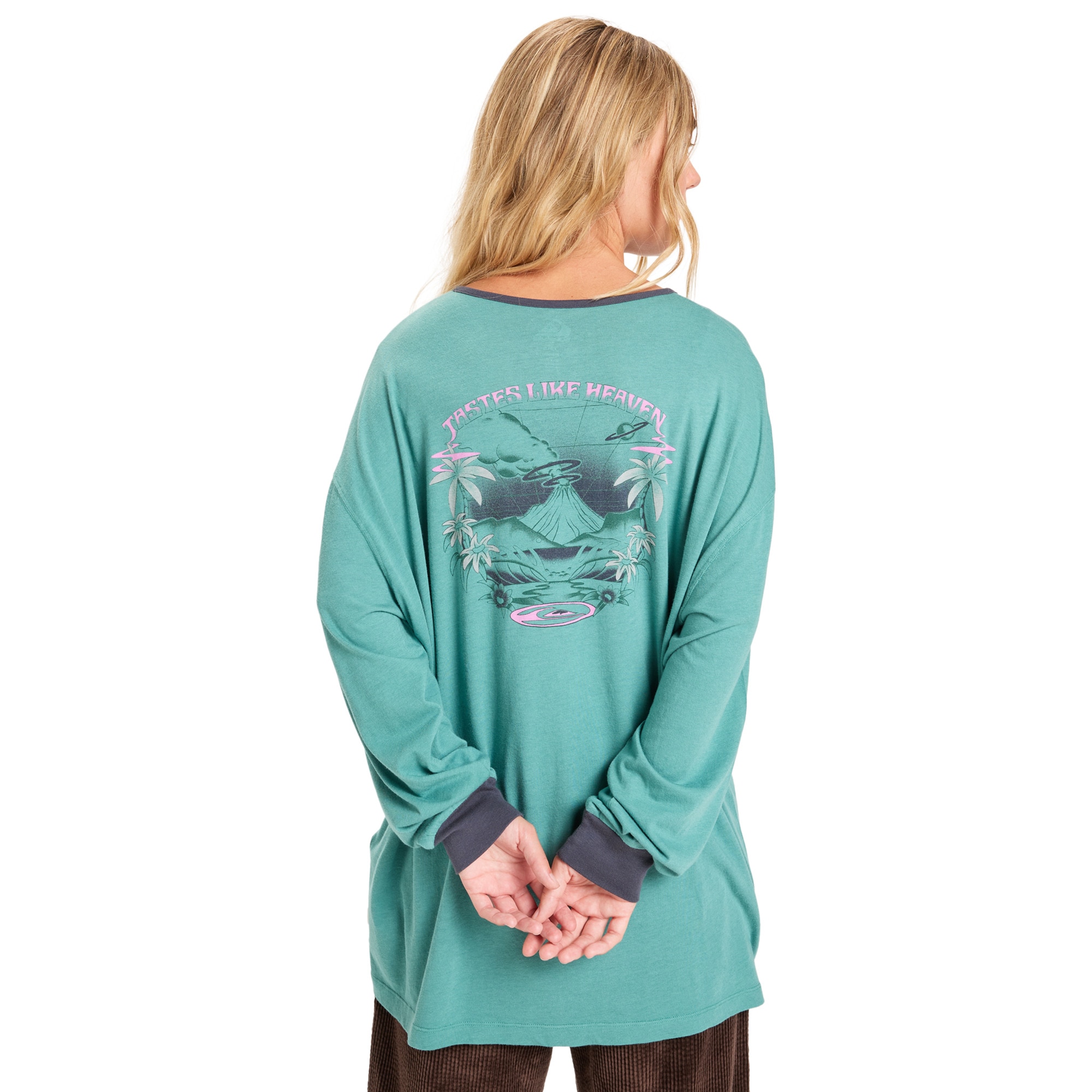 Imagen 2 de Camiseta de mujer Henley Quiksilver - Verde Agua Verde Agua