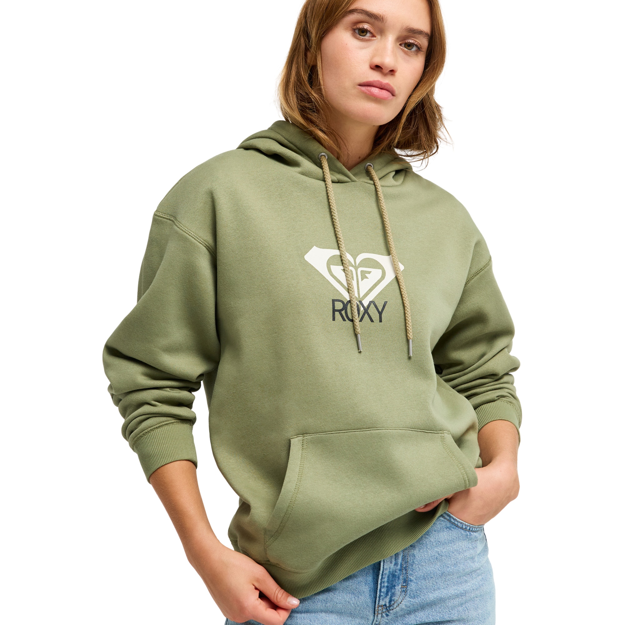 Sudadera de mujer Surf Stoked Brushed Art Roxy - Verde Verde-1